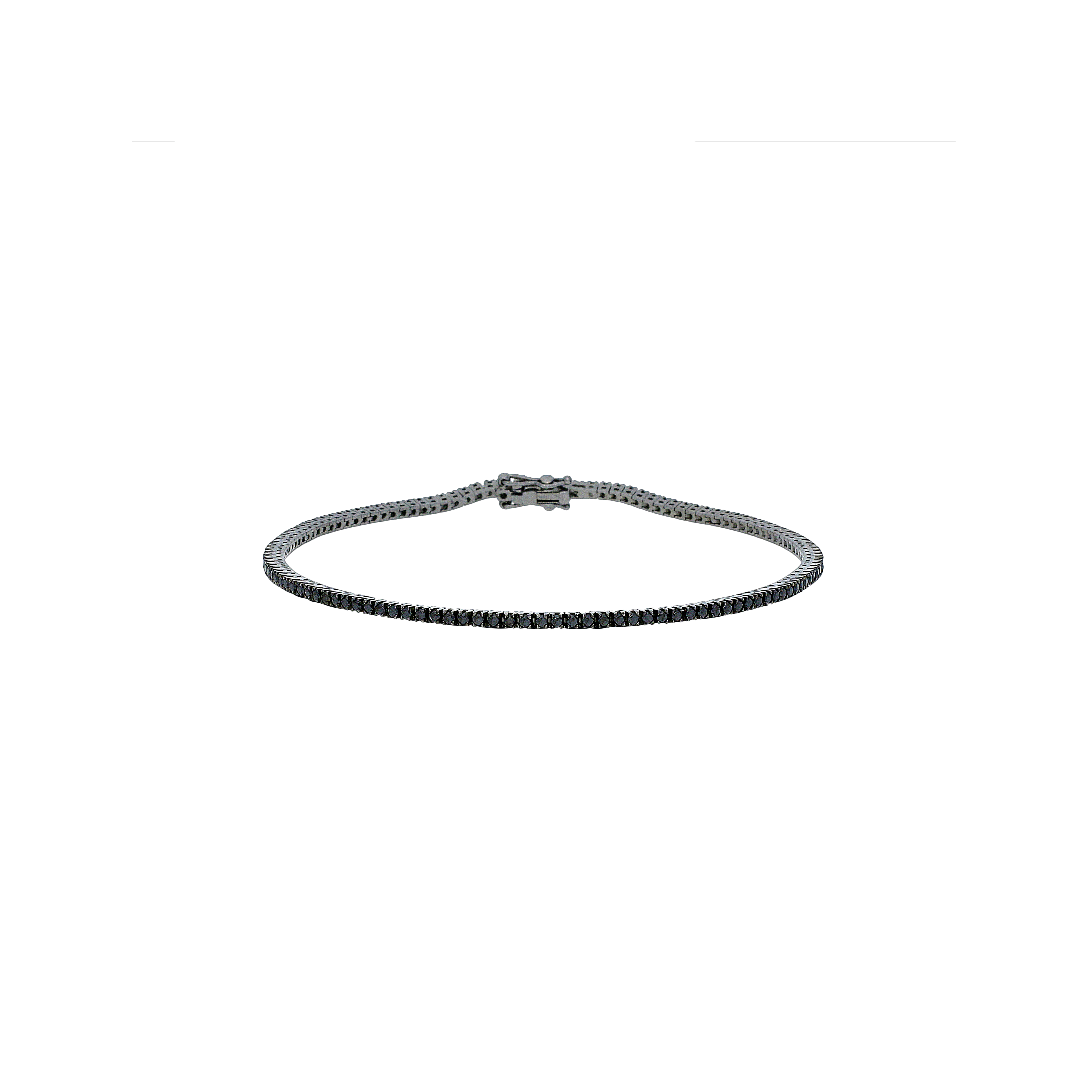 Bracciale tennis in oro brunito 18 carati e diamanti neri taglio brillante - 057-BR2BBN