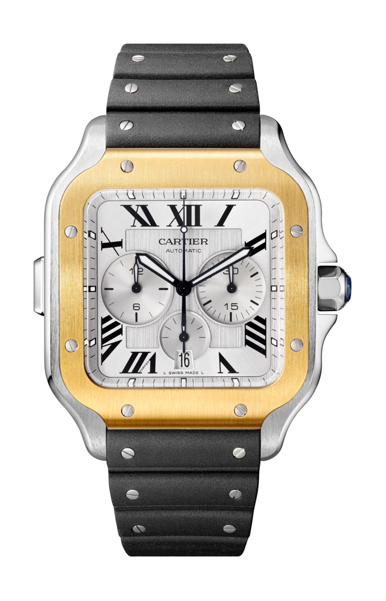 SANTOS DE CARTIER CHRONO MODELLO EXTRA-LARGE, AUTOMATICO, 2 BRACCIALI INTERCAMBIABILI - W2SA0008