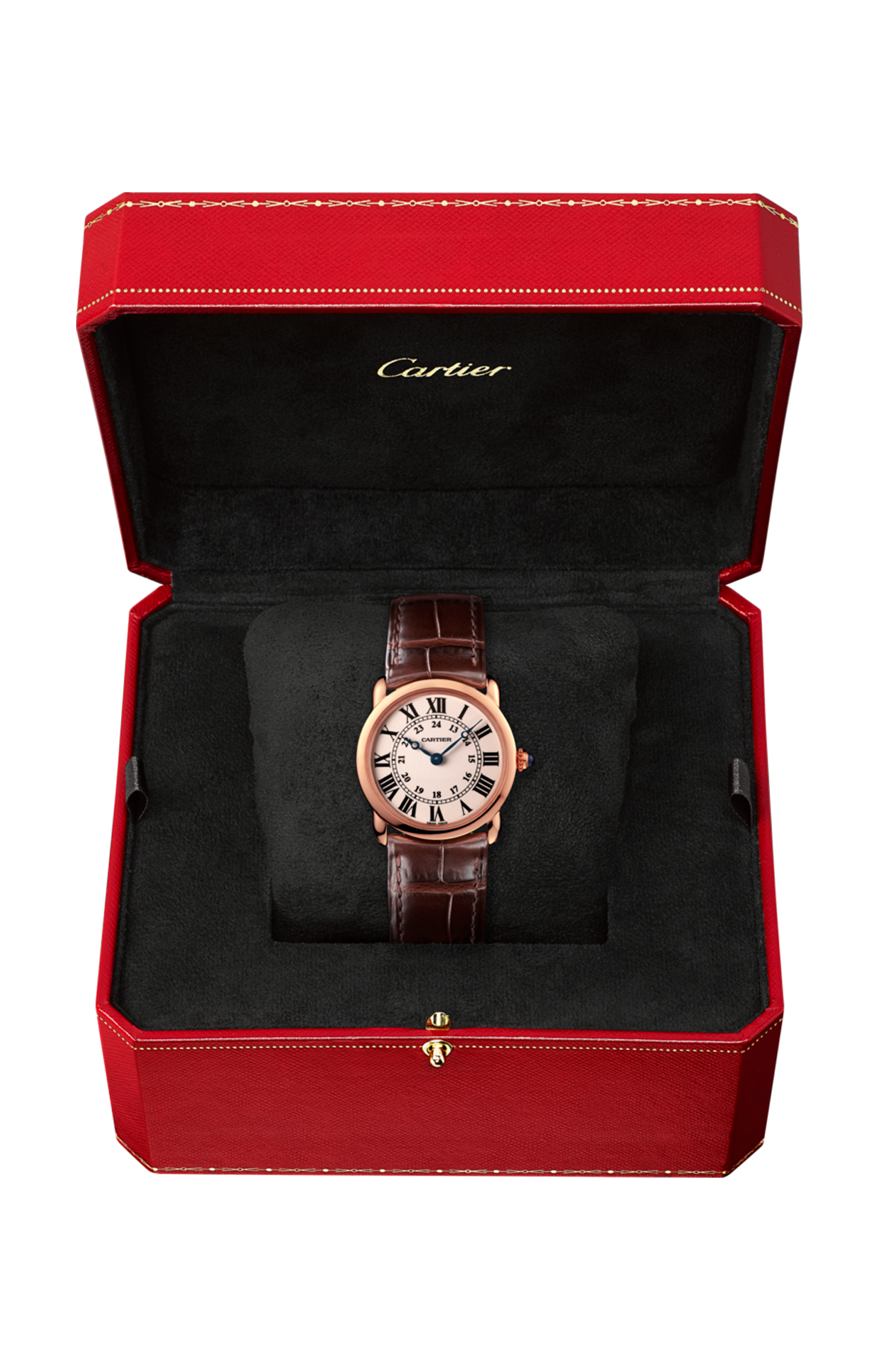 RONDE LOUIS CARTIER 29 MM, ORO ROSA, PELLE - W6800151