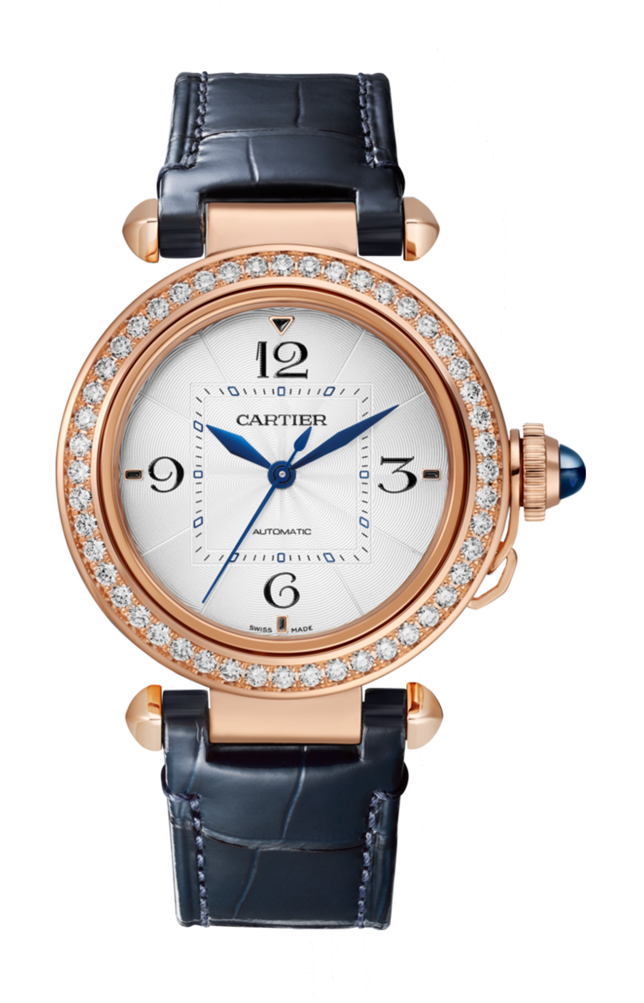 PASHA DE CARTIER 35 MM, AUTOMATICO, ORO ROSA, DIAMANTI, 2 CINTURINI INTERCAMBIABILI - WJPA0013