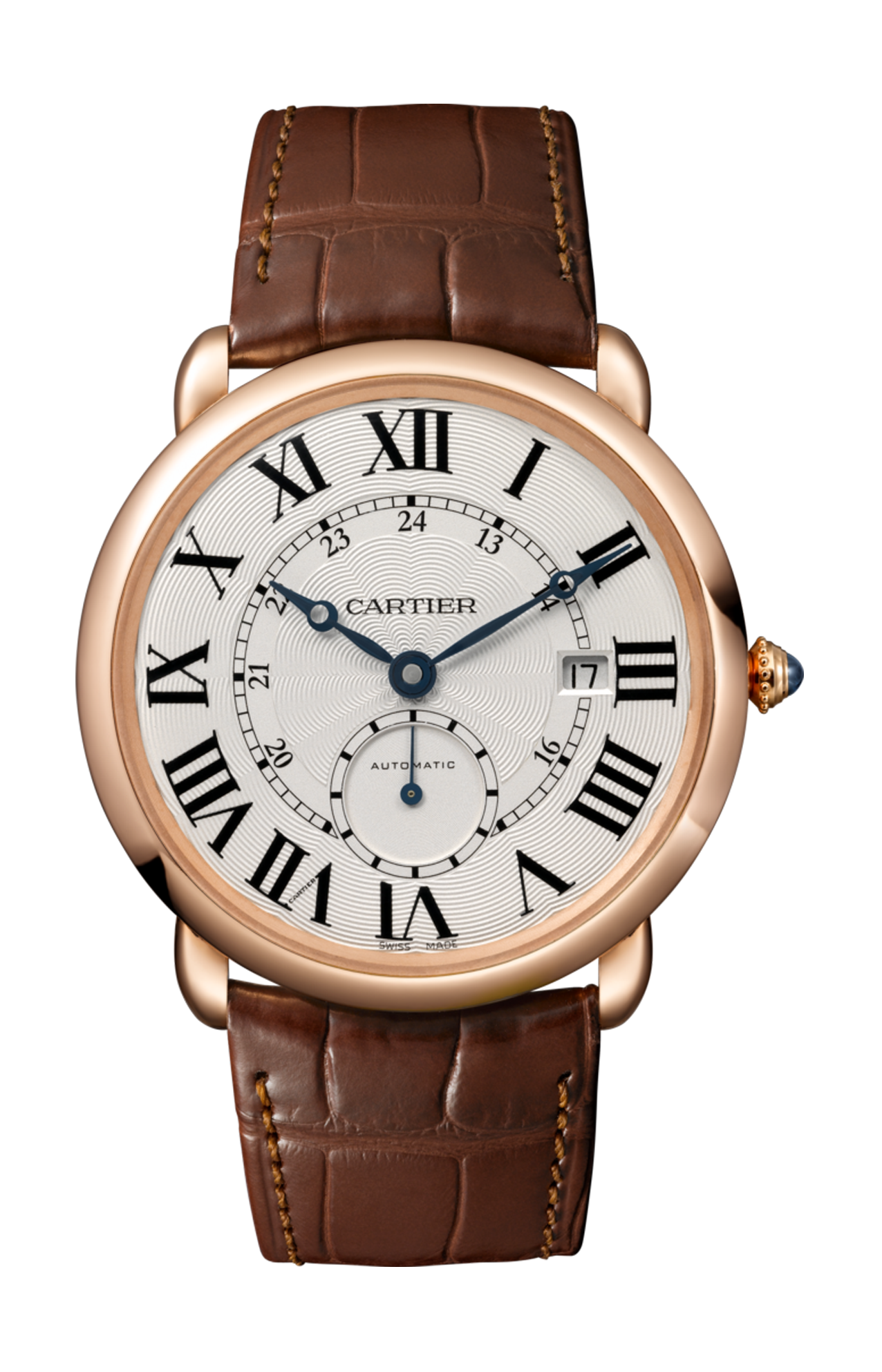 RONDE LOUIS CARTIER WATCH 40 MM, 18K PINK GOLD, LEATHER - W6801005