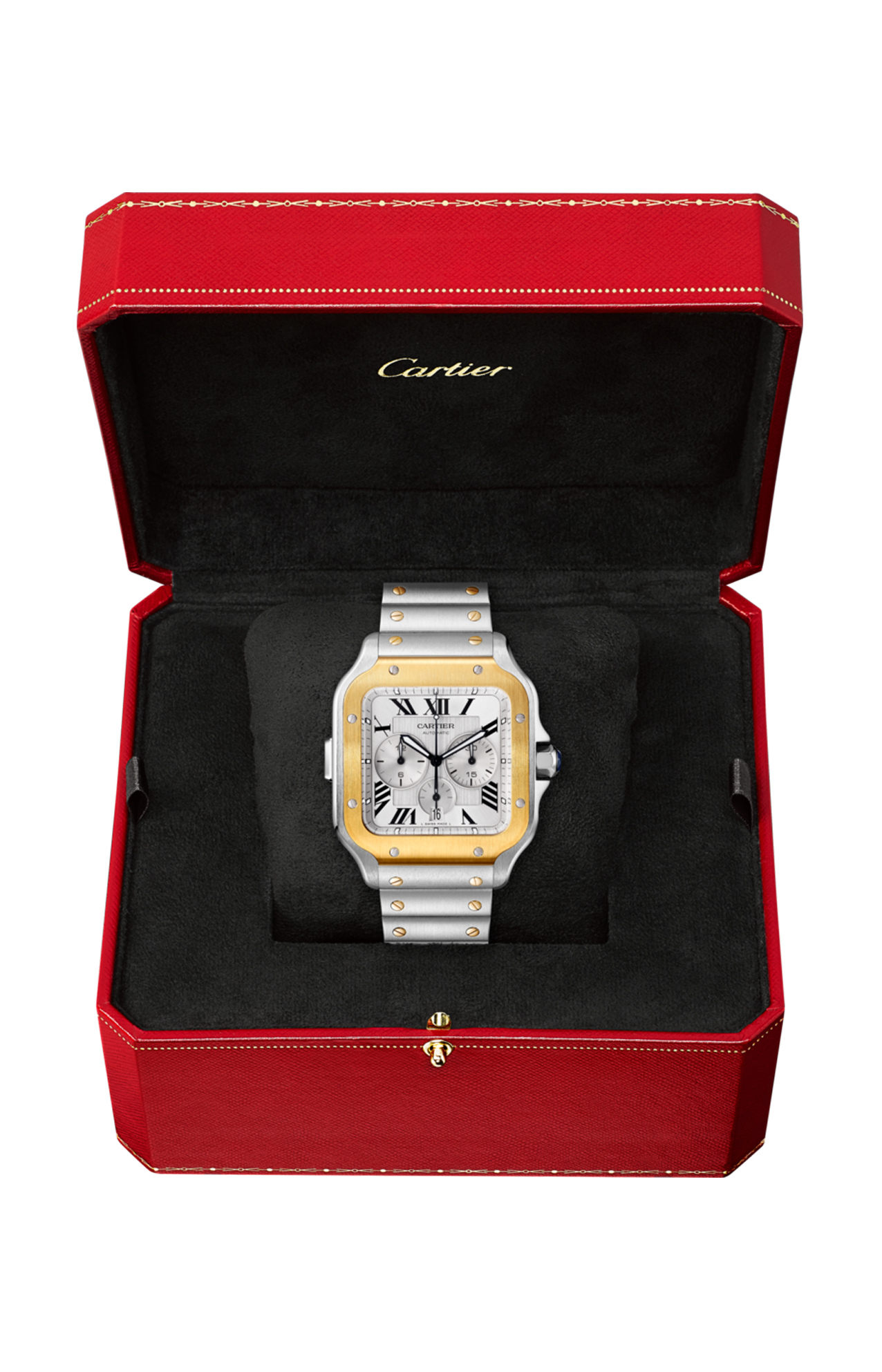 SANTOS DE CARTIER CHRONO MODELLO EXTRA-LARGE, AUTOMATICO, 2 BRACCIALI INTERCAMBIABILI - W2SA0008