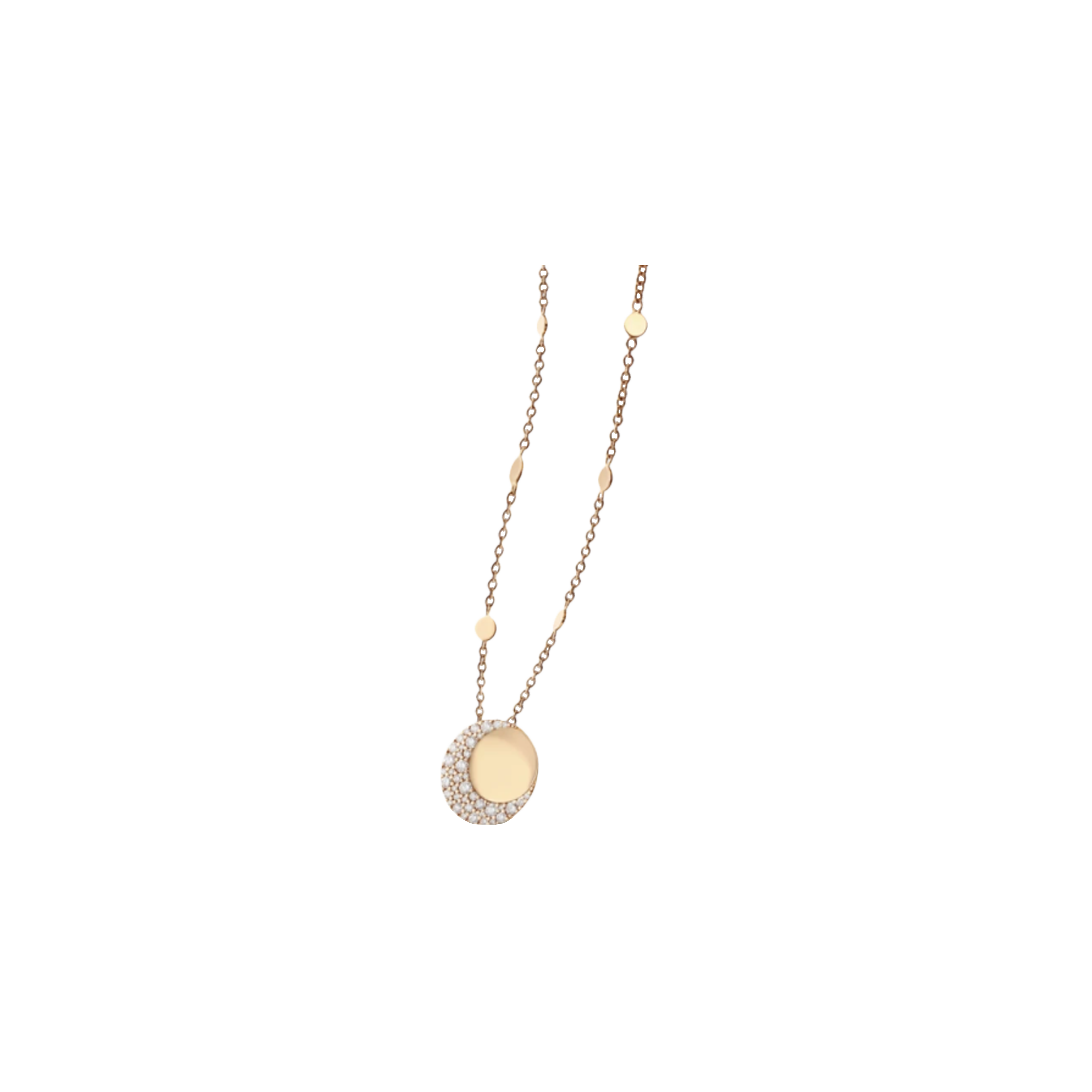 COLLANA LUCE IN ORO ROSA CON DIAMANTI BIANCHI - 16174R - 16174R