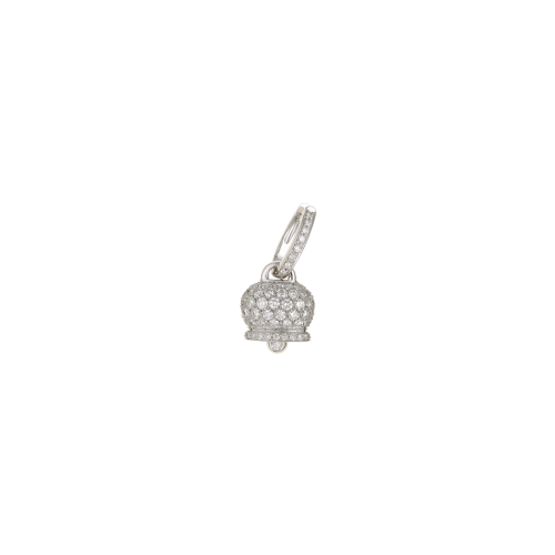 Orecchino singolo Campanella in oro bianco e diamanti bianchi - 17461 - 17461