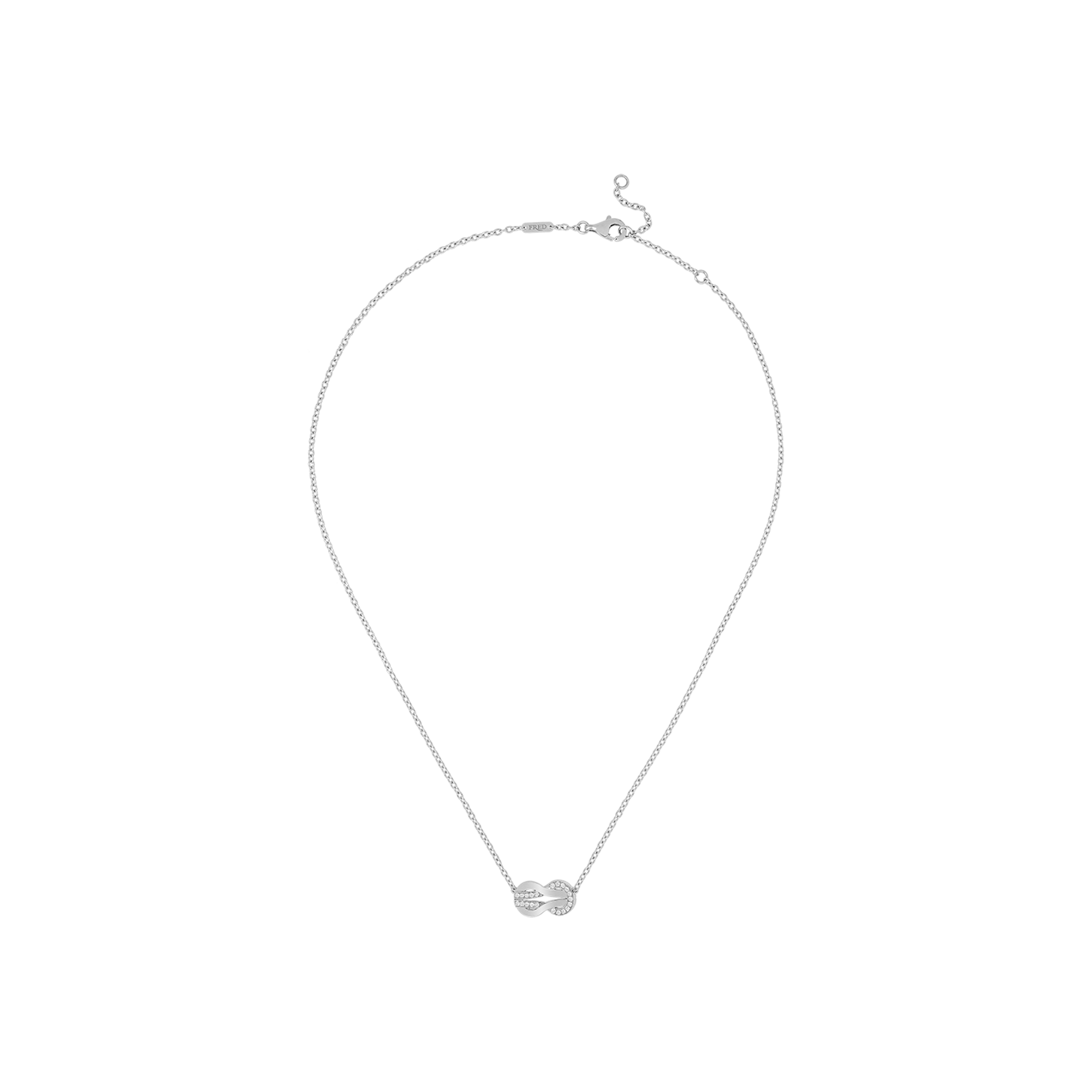 COLLANA CHANCE INFINIE MODELLO MEDIO IN ORO BIANCO 18 CARATI E DIAMANTI - 7B0222