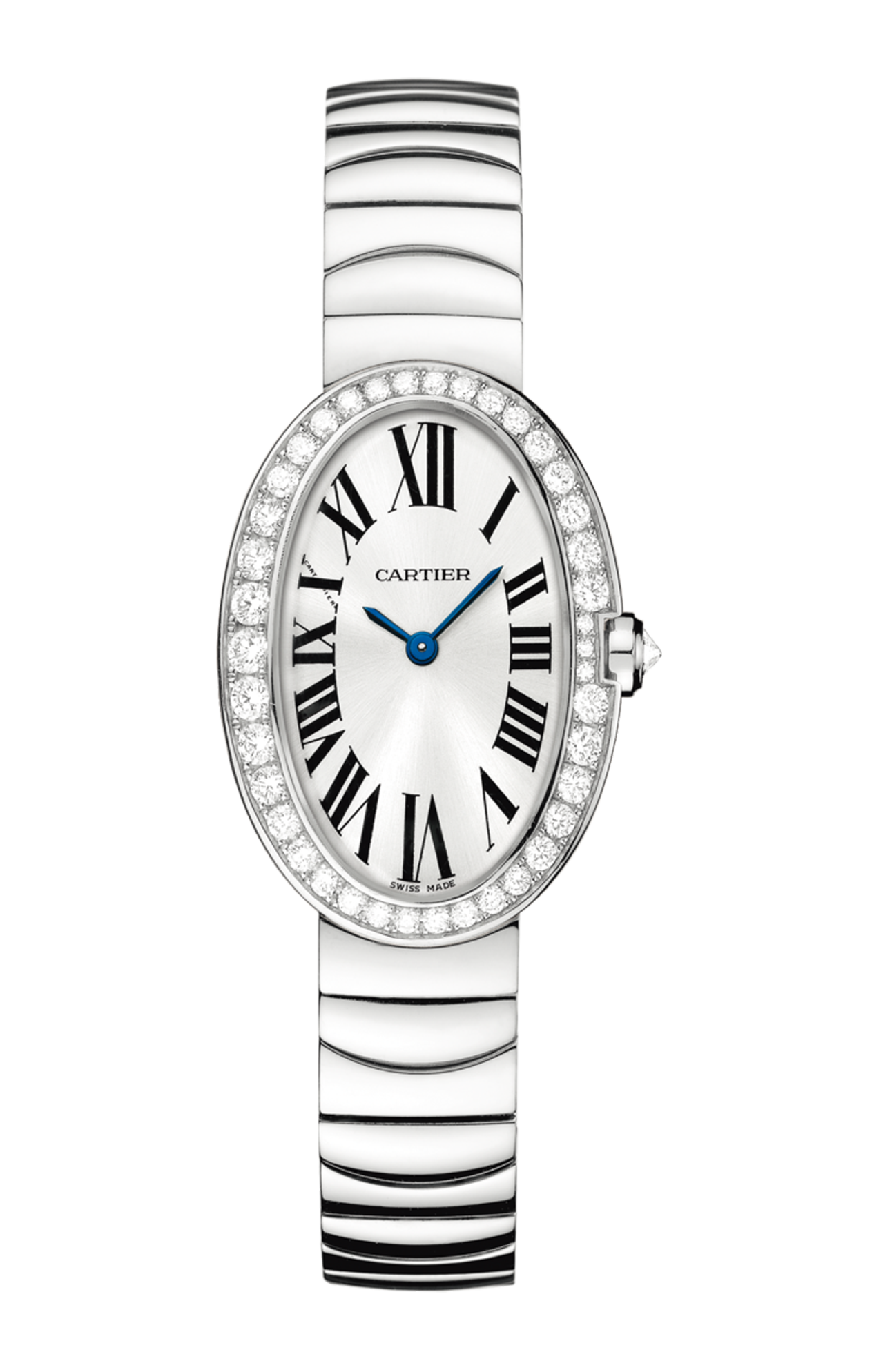 BAIGNOIRE WATCH, SMALL MODEL SMALL MODEL, RHODIUMIZED 18K WHITE GOLD, DIAMONDS - WB520006