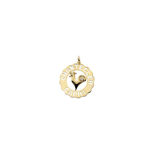 Ciondolo Logo grande in oro giallo con gallo stilizzato -23203