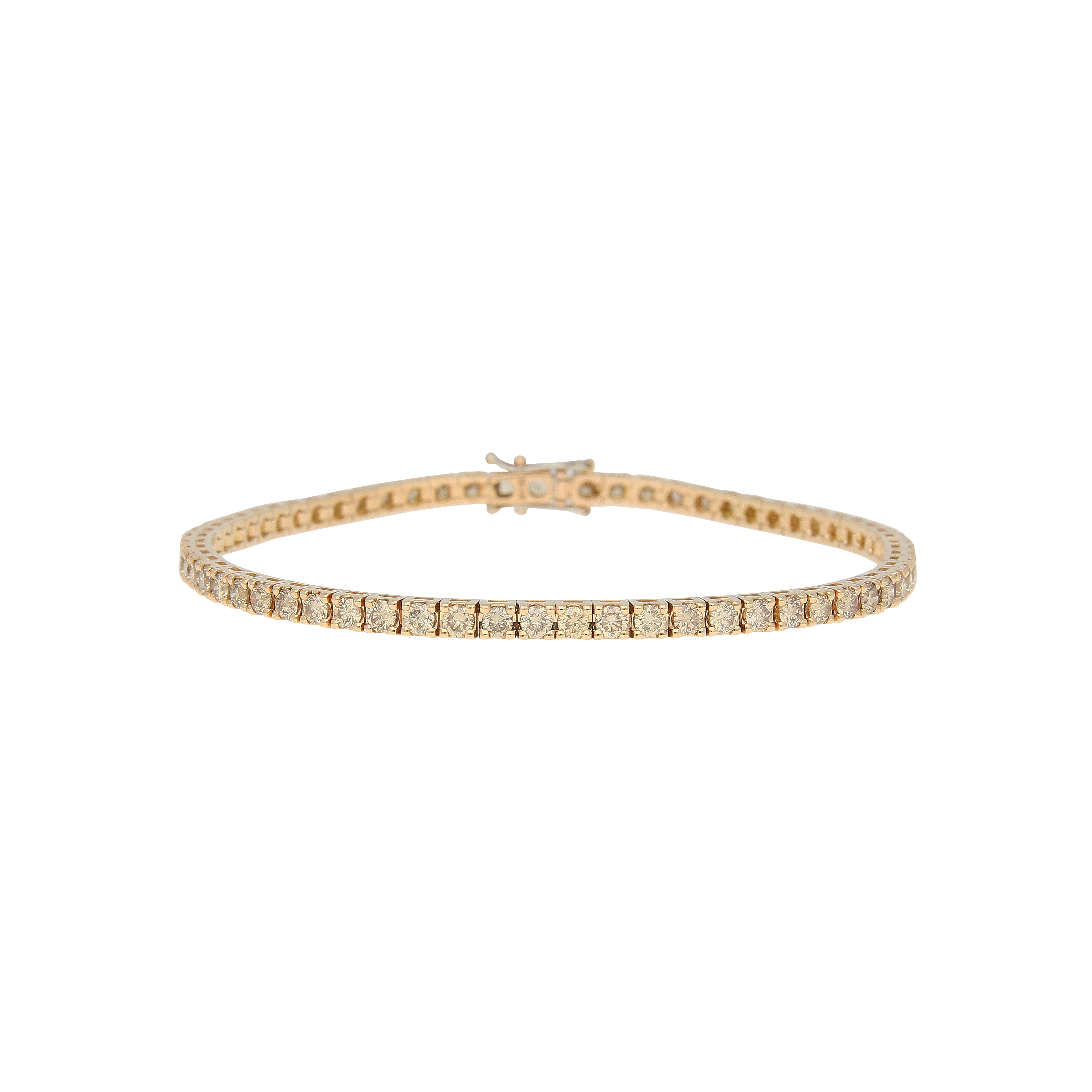 BRACCIALE TENNIS IN ORO ROSA CON DIAMANTI BROWN - 73643994