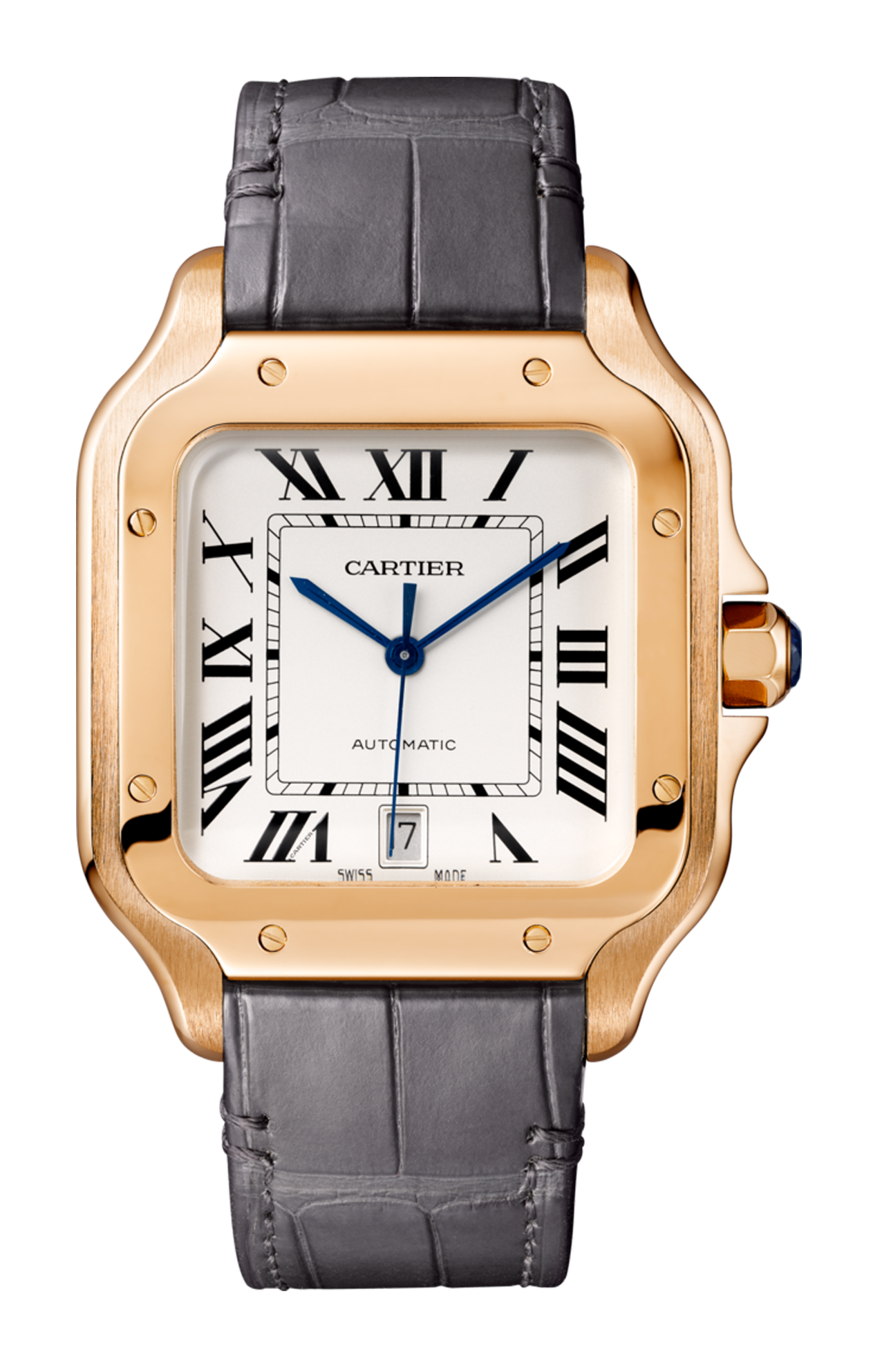 SANTOS DE CARTIER MODELLO GRANDE, AUTOMATICO, ORO ROSA. 2 BRACCIALI INTERCAMBIABILI - WGSA0019