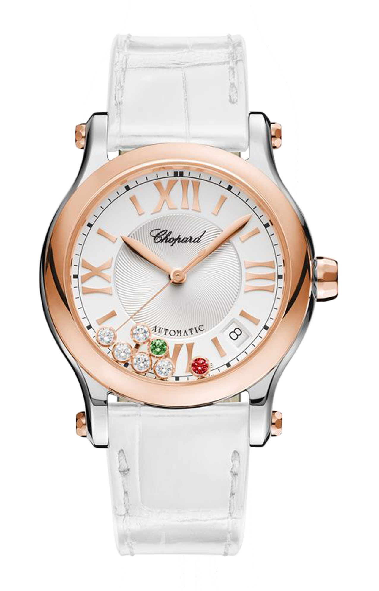 HAPPY SPORT ITALY SPECIAL EDITION 36 MM, AUTOMATIC, ORO ROSA, ACCIAIO INOX, DIAMANTI, RUBINI, TSAVORITE - 278559-6020