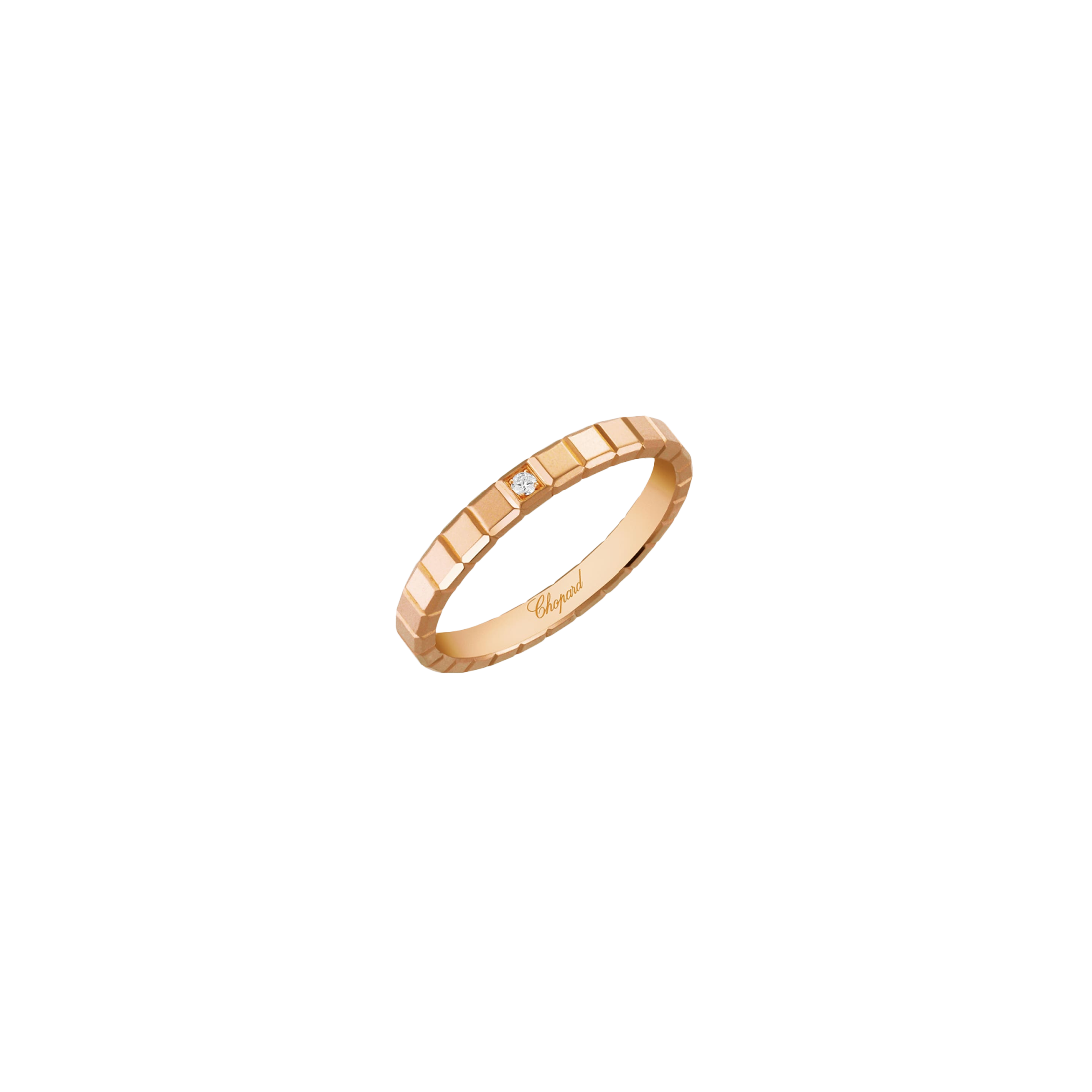 CHOPARD - ICE CUBE PURE - ANELLO IN ORO ROSA CON DIAMANTE - 827702-5229 - 827702-5222