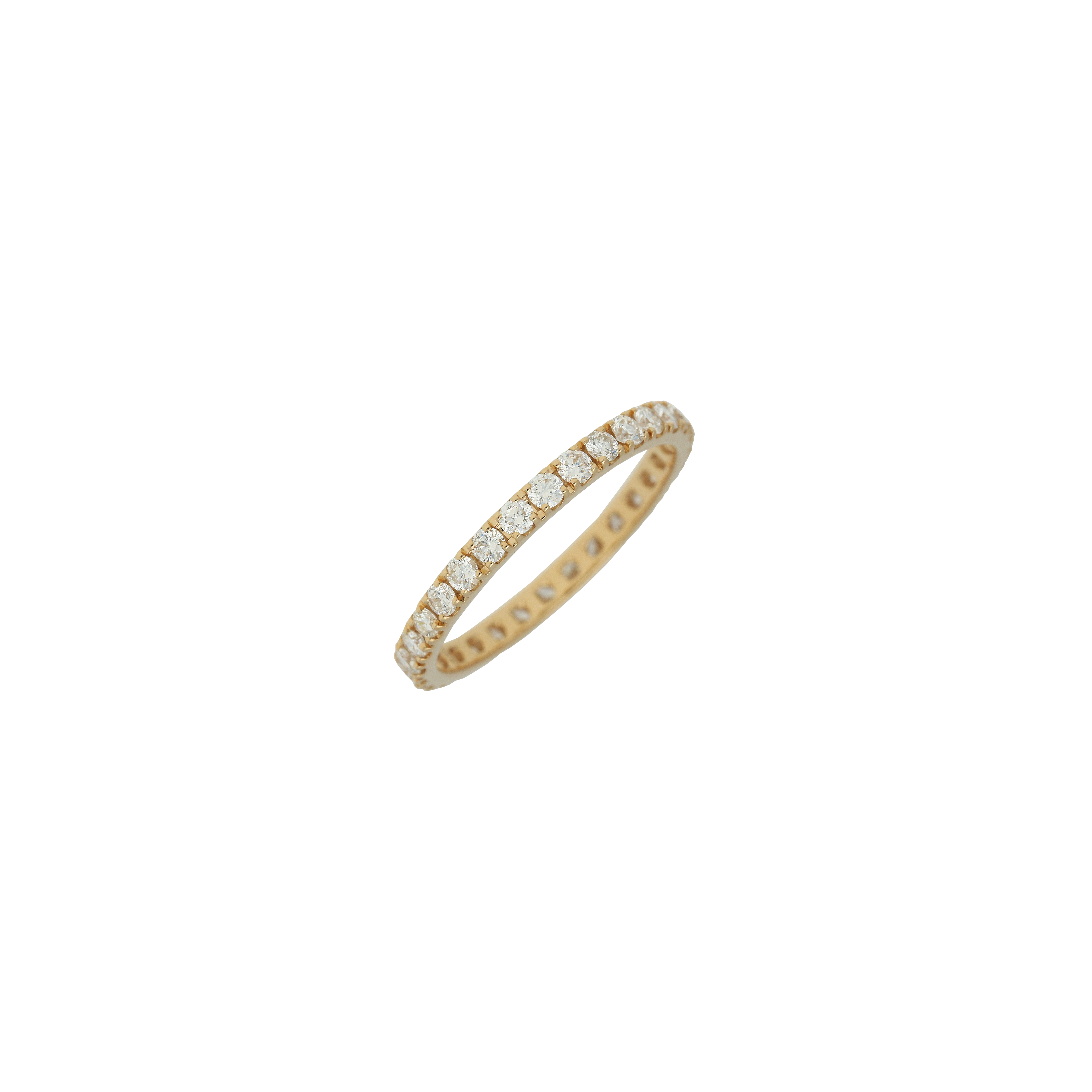 ANELLO VERETTA IN ORO ROSA CON DIAMANTI - 33785981