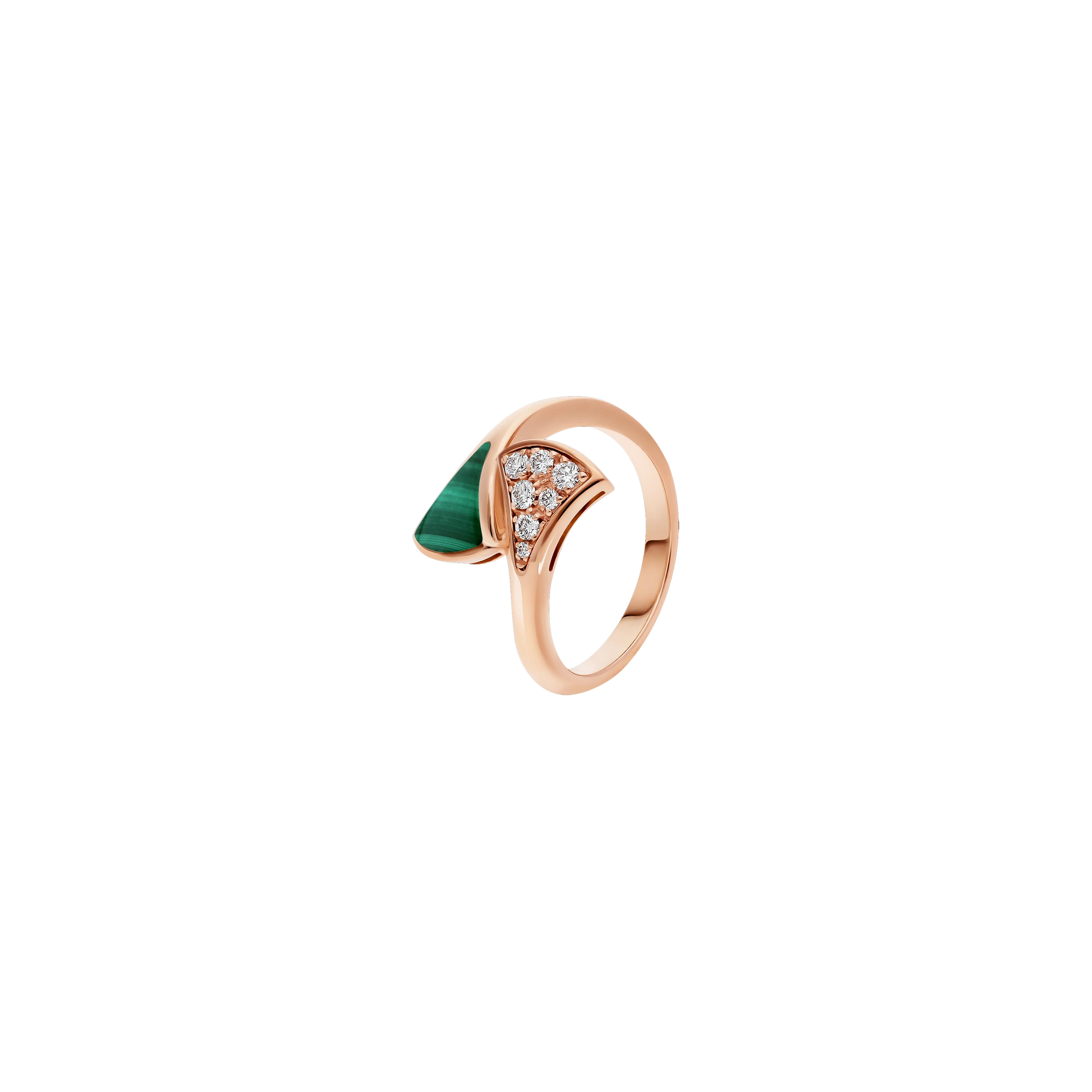 ANELLO DIVAS' DREAM IN ORO ROSA CON ELEMENTO IN MALACHITE E PAVÉ DI DIAMANTI - AN858646