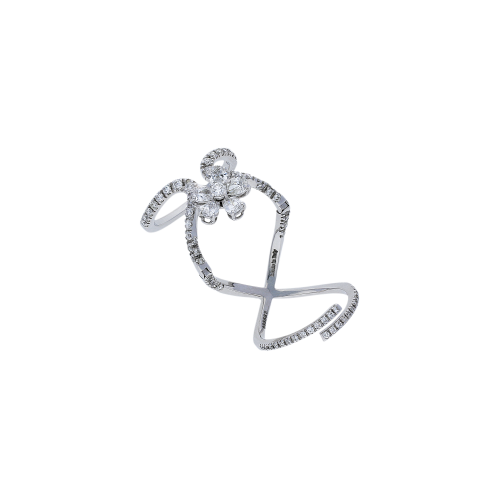 Magic Snake - Anello in oro bianco 18 carati e diamanti bianchi taglio brillante