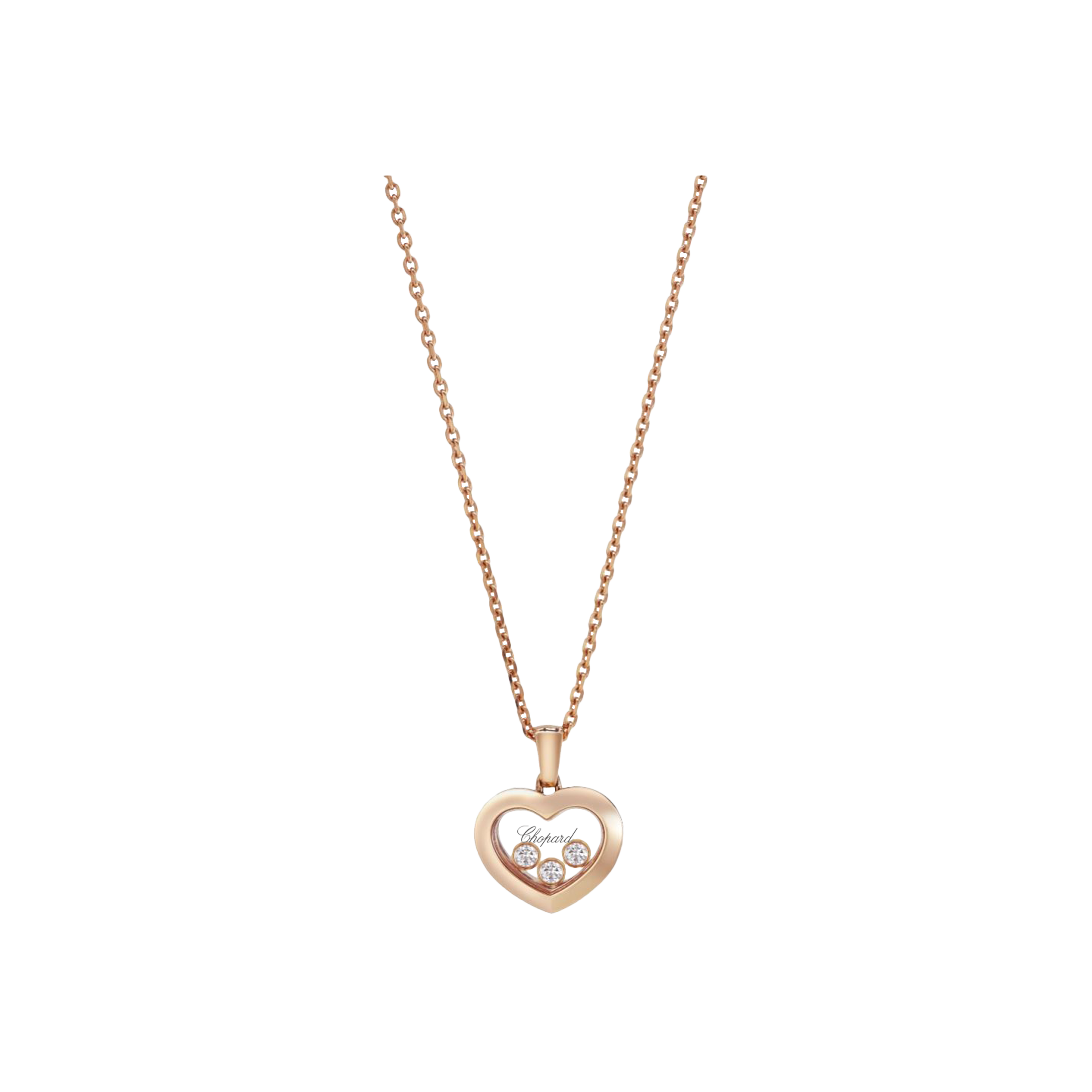 CHOPARD - HAPPY DIAMONDS ICONS - COLLANA CUORE IN ORO ROSA E DIAMANTI - 79A611-5001