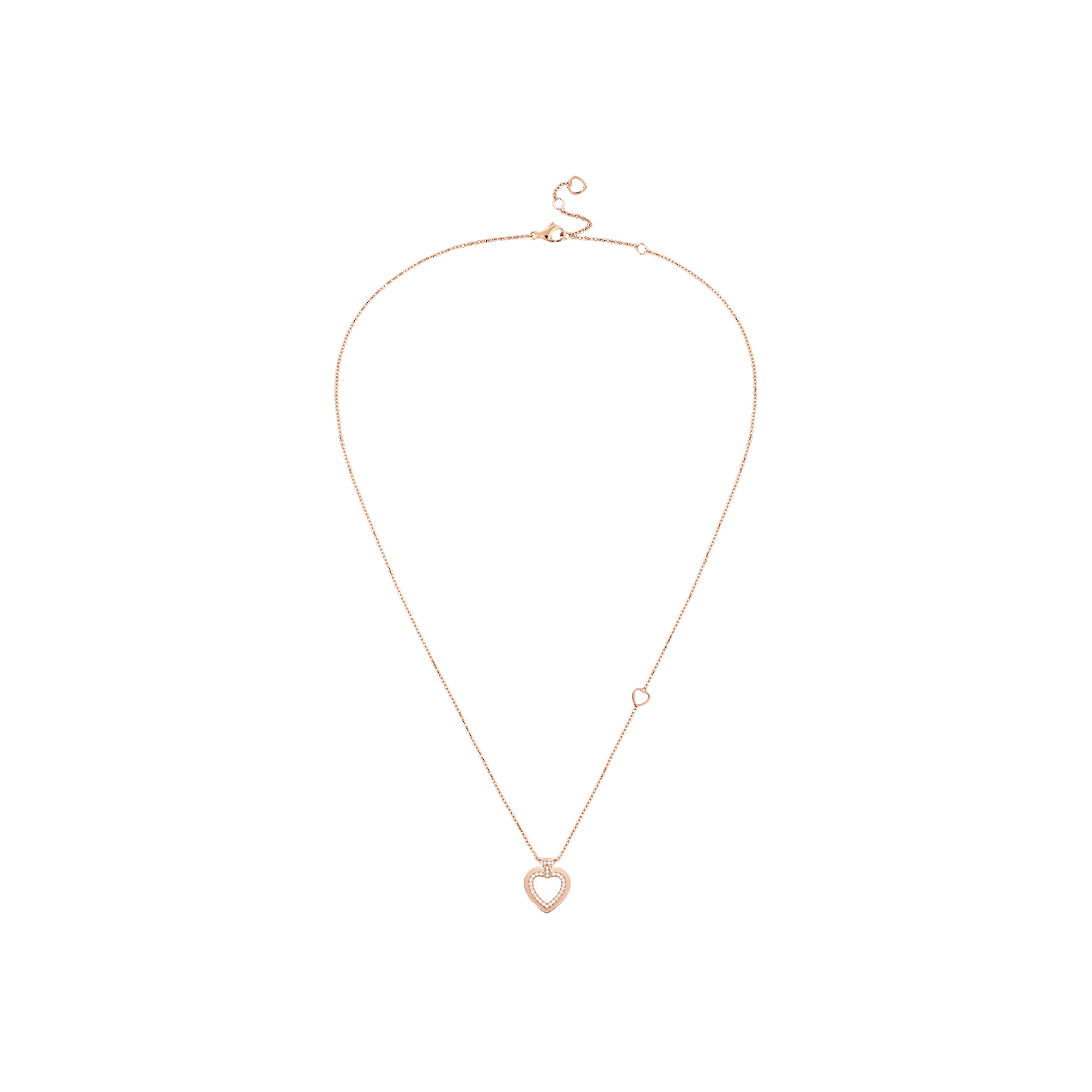 COLLANA PRETTY WOMAN MODELLO PICCOLO IN ORO ROSA CON PAVÈ DI DIAMANTI - 7B0257