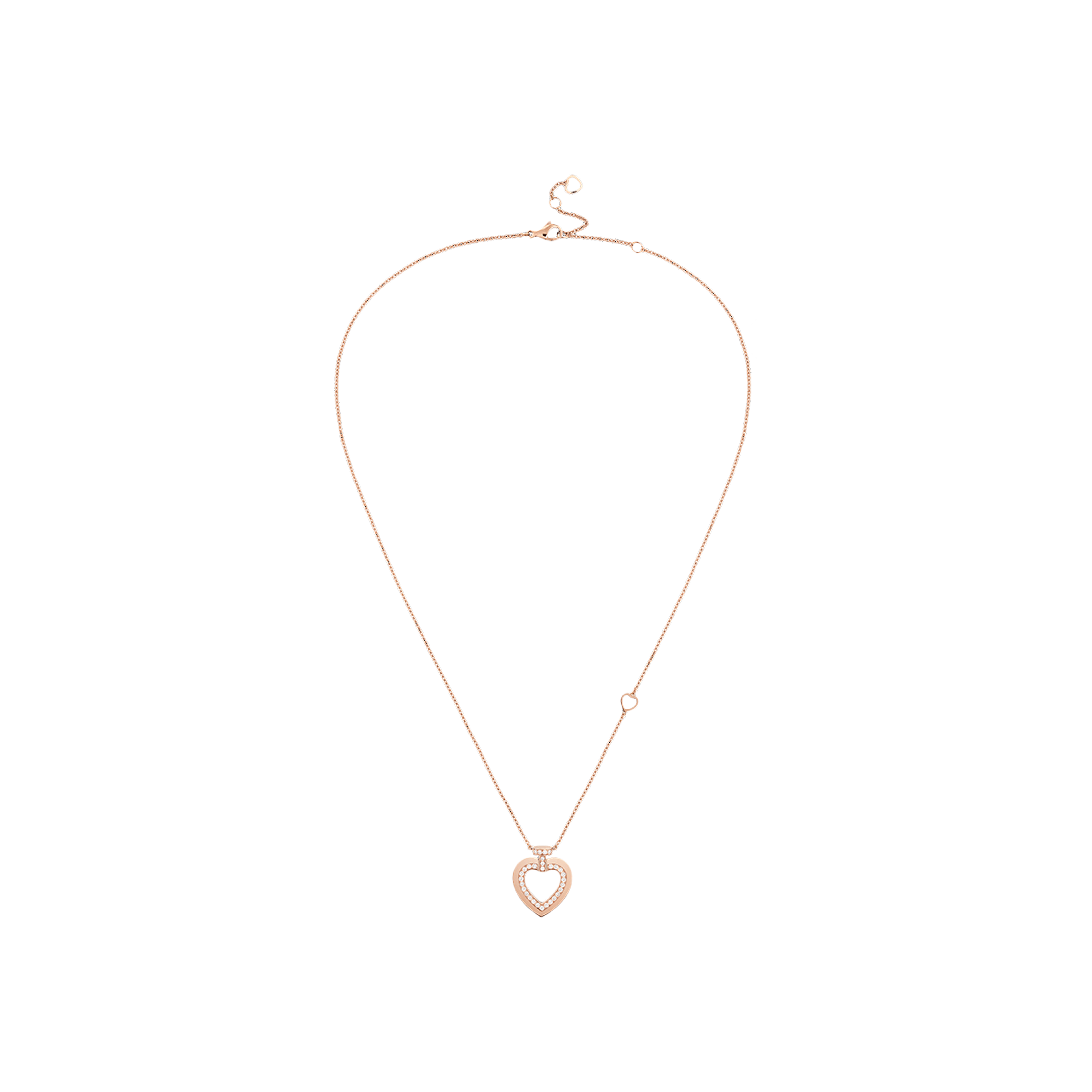 COLLANA PRETTY WOMAN MODELLO MEDIO IN ORO ROSA CON PAVÈ DI DIAMANTI - 7B0259 - 7B0259