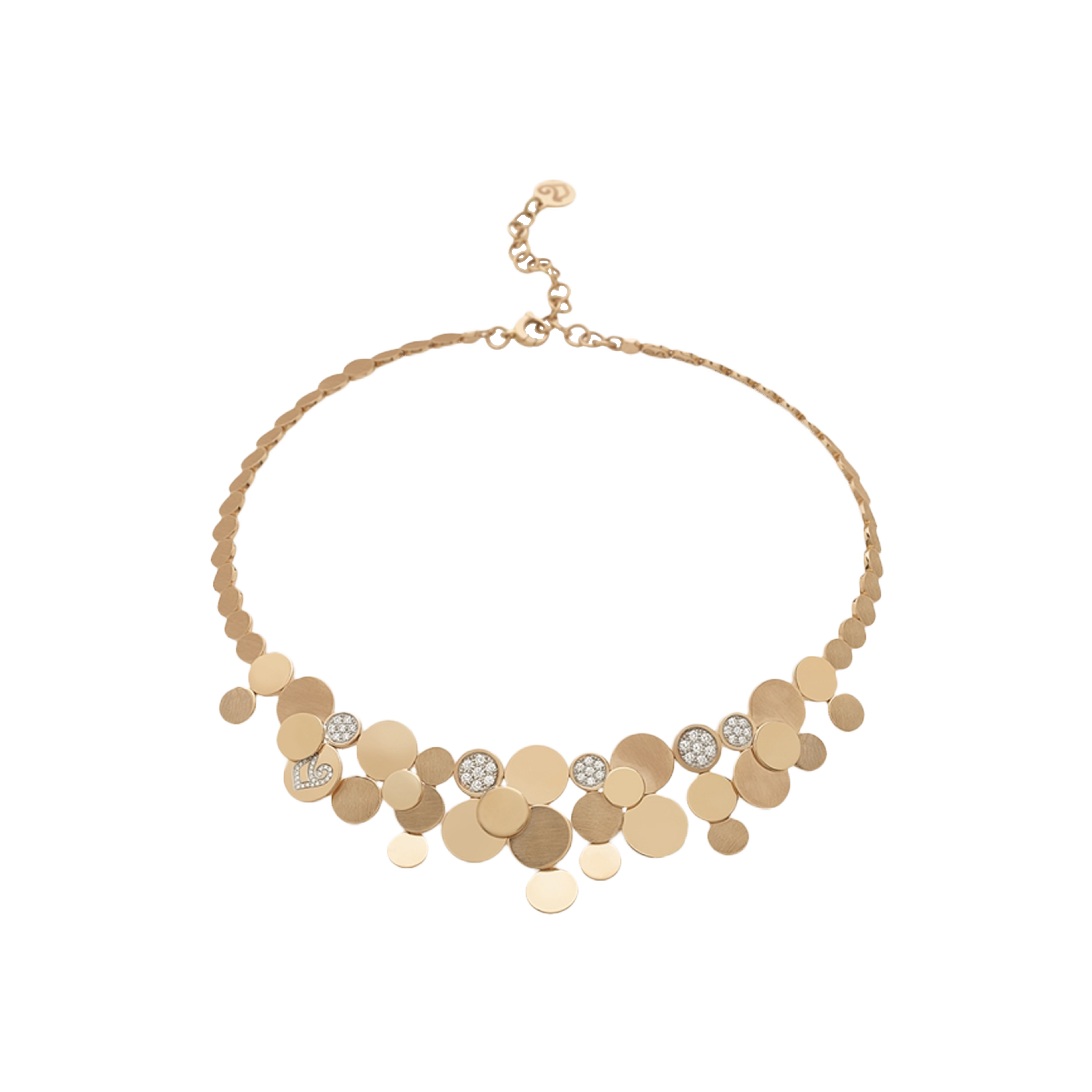 COLLANA PAILLETTES GIROCOLLO IN ORO ROSA E DIAMANTI - 39920