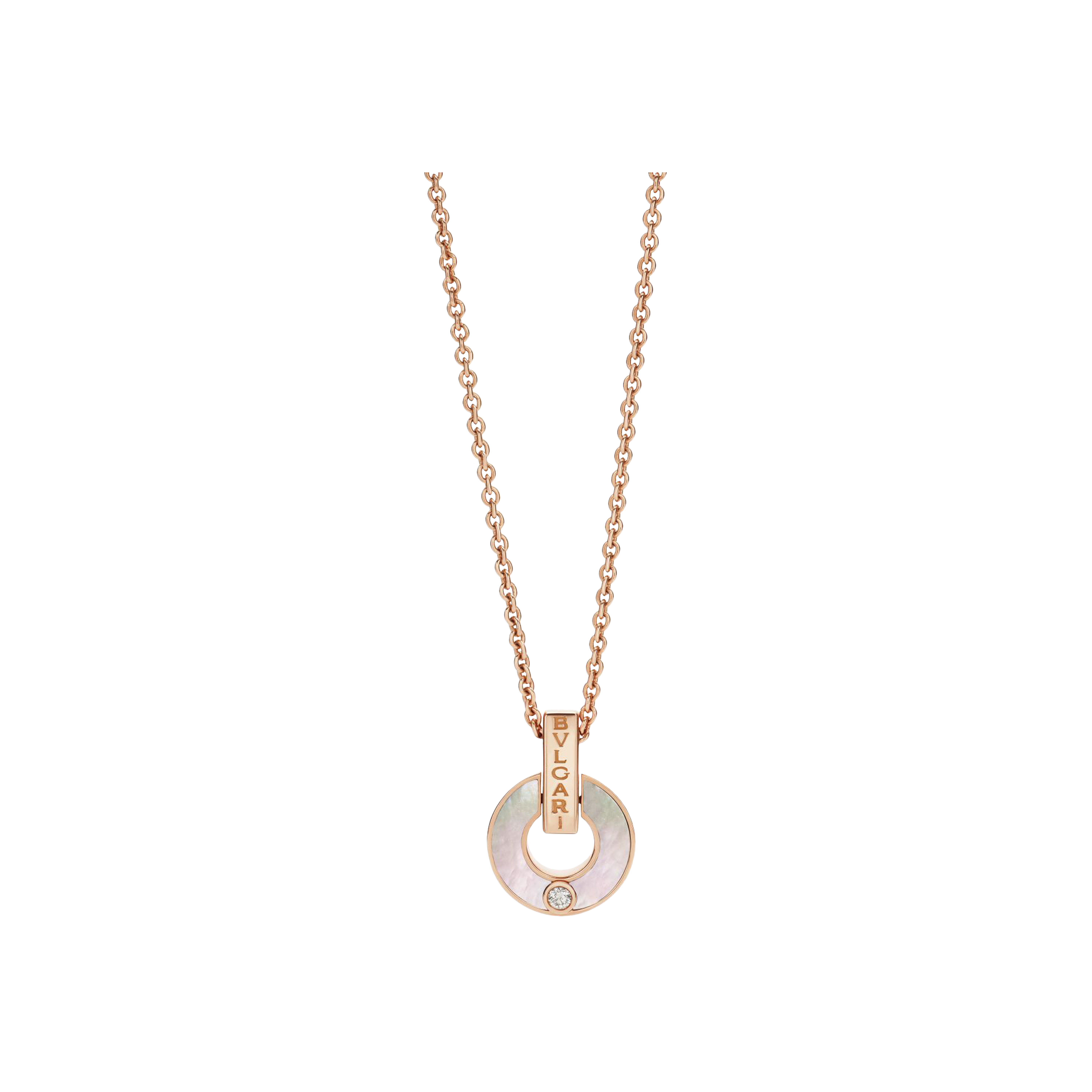 COLLANA BVLGARI BVLGARI IN ORO ROSA CON MADREPERLA E DIAMANTE - CL858950 - CL858950