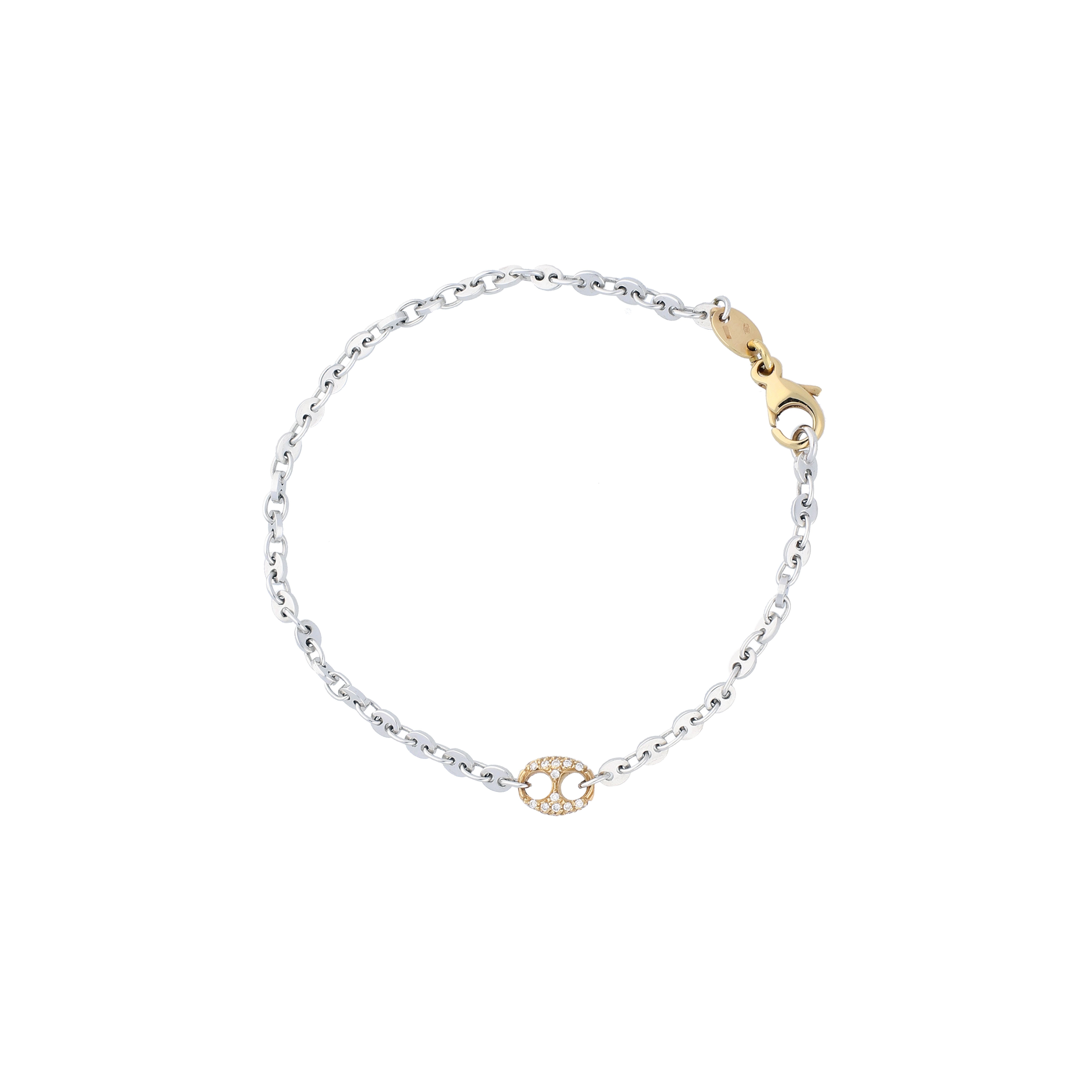 BRACCIALE IN ORO BIANCO CON NODO MARINARO IN ORO ROSA E DIAMANTI - 8234