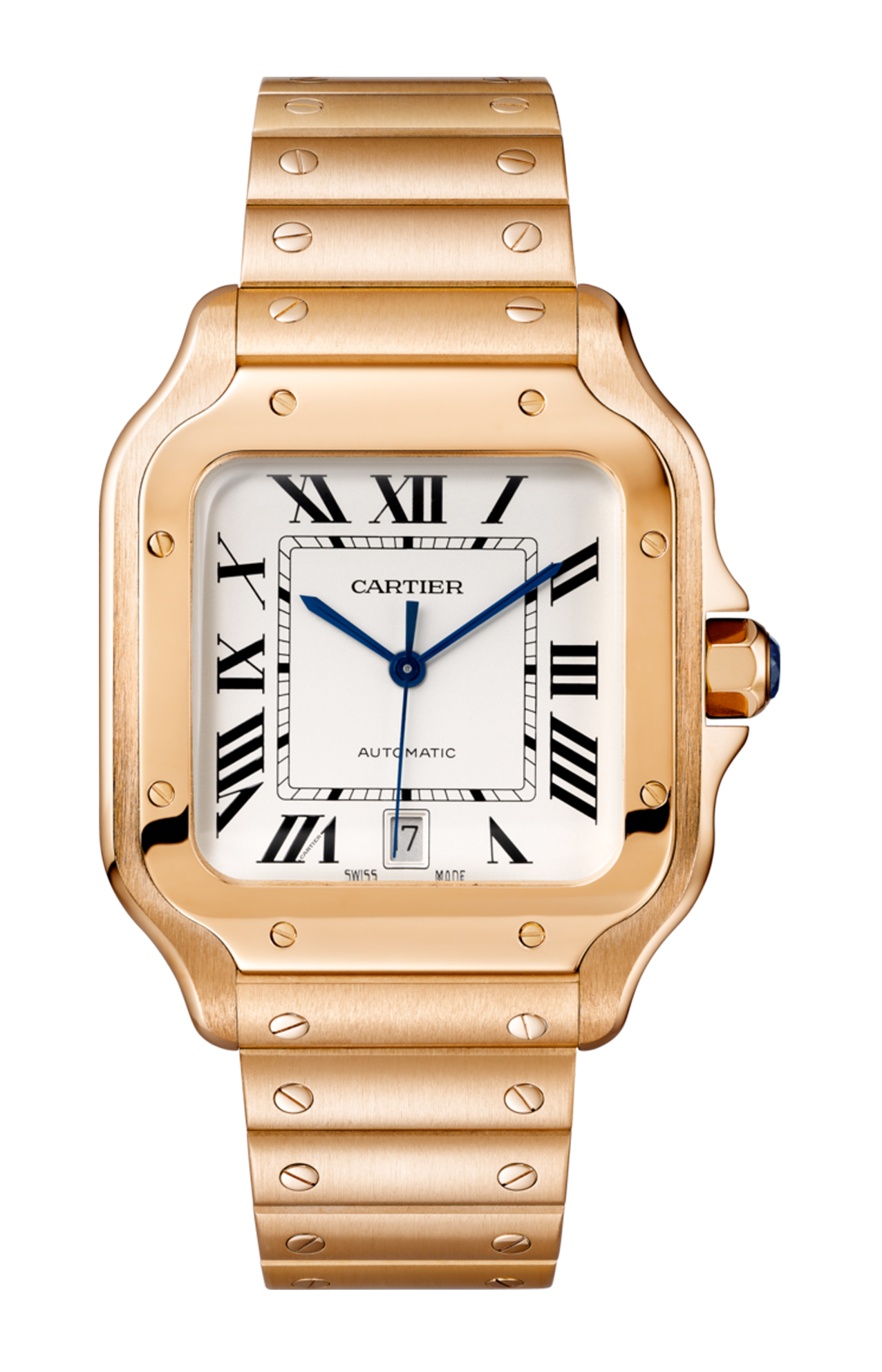 SANTOS DE CARTIER MODELLO GRANDE, AUTOMATICO, ORO ROSA, 2 BRACCIALI INERCAMBIABILI - WGSA0018