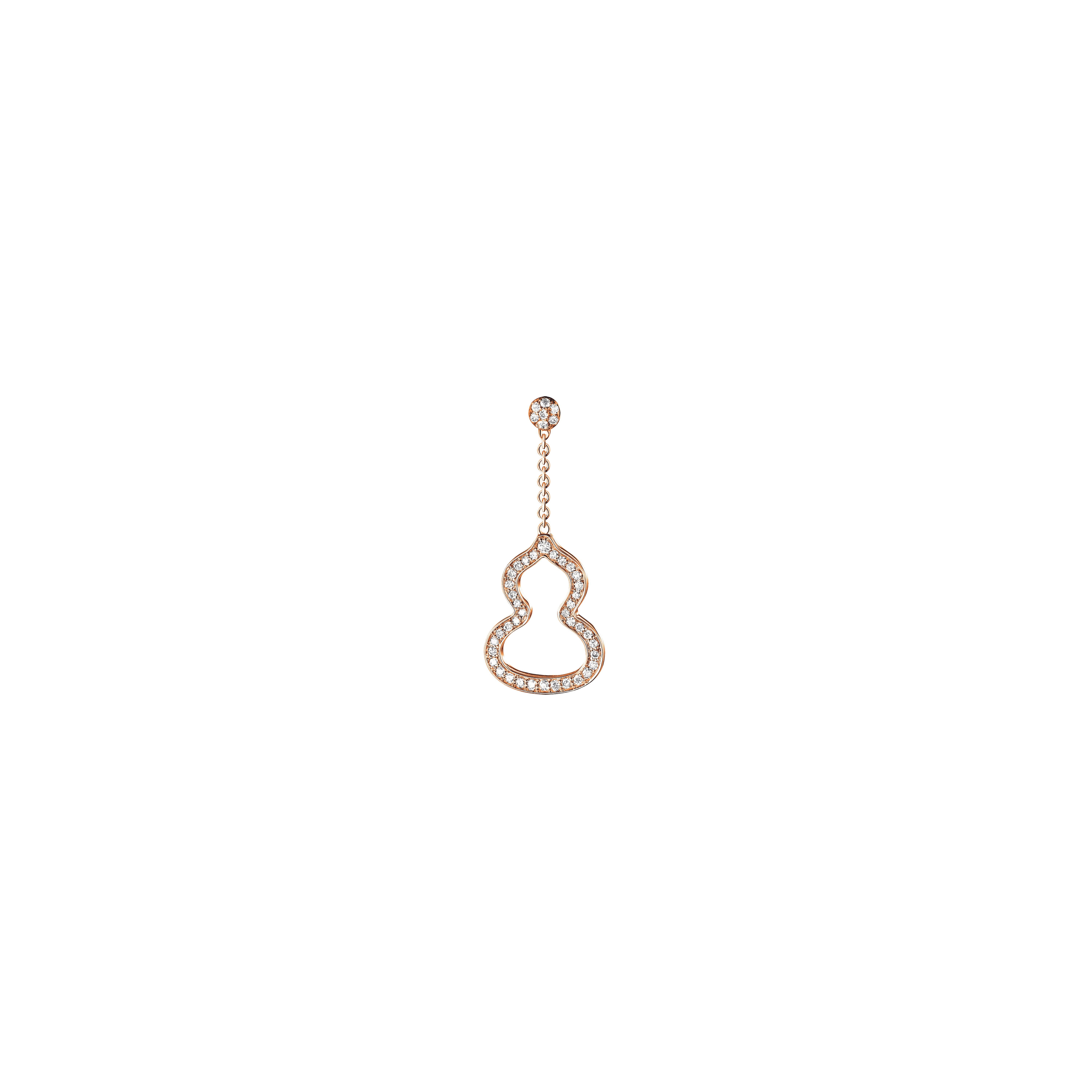 ORECCHINO PICCOLO WULU IN ORO ROSA CON PAVÉ DI DIAMANTI - WU-030-OER-RGD - WUE30AARGDI