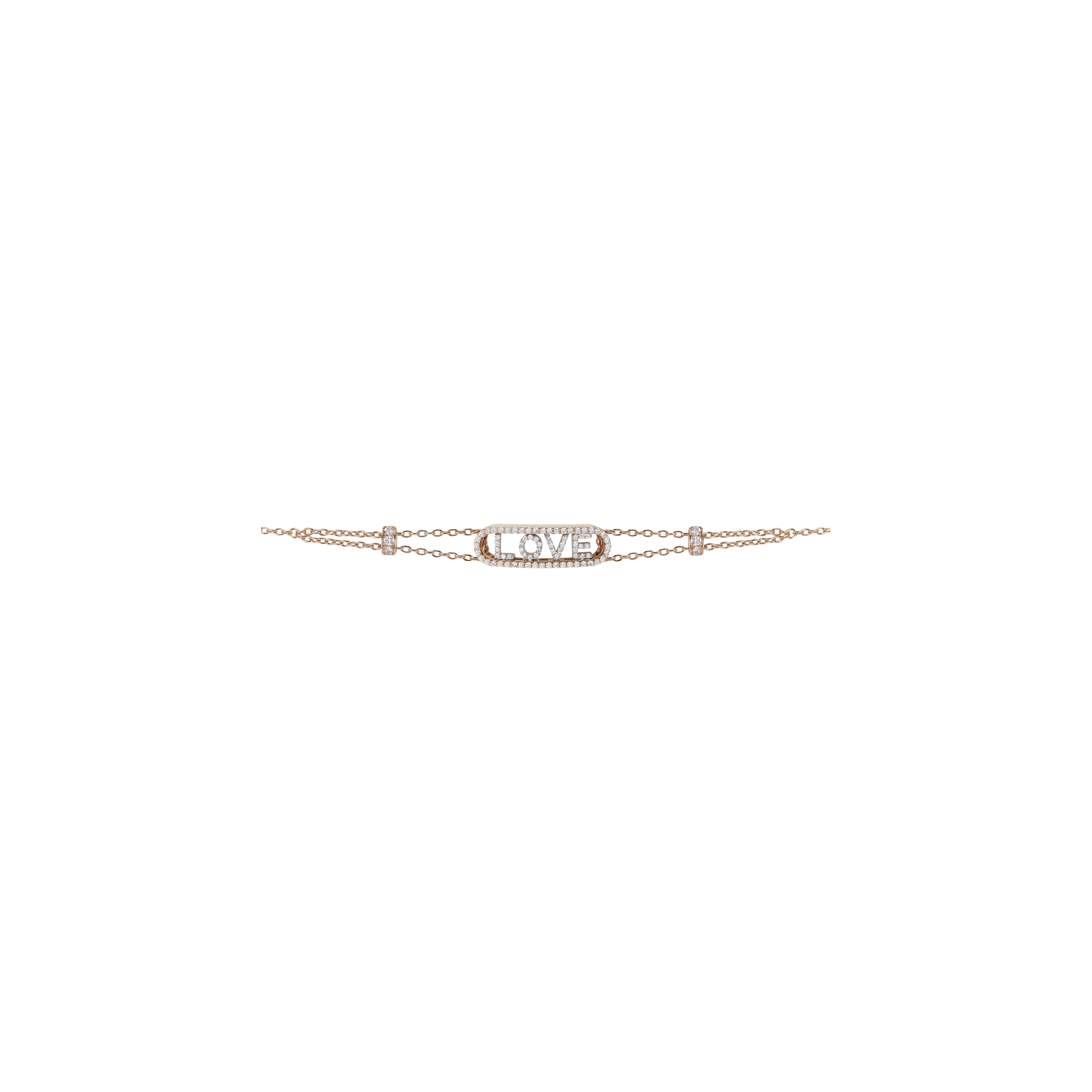 BRACCIALE IN ORO ROSA E ORO BIANCO CON DIAMANTI 