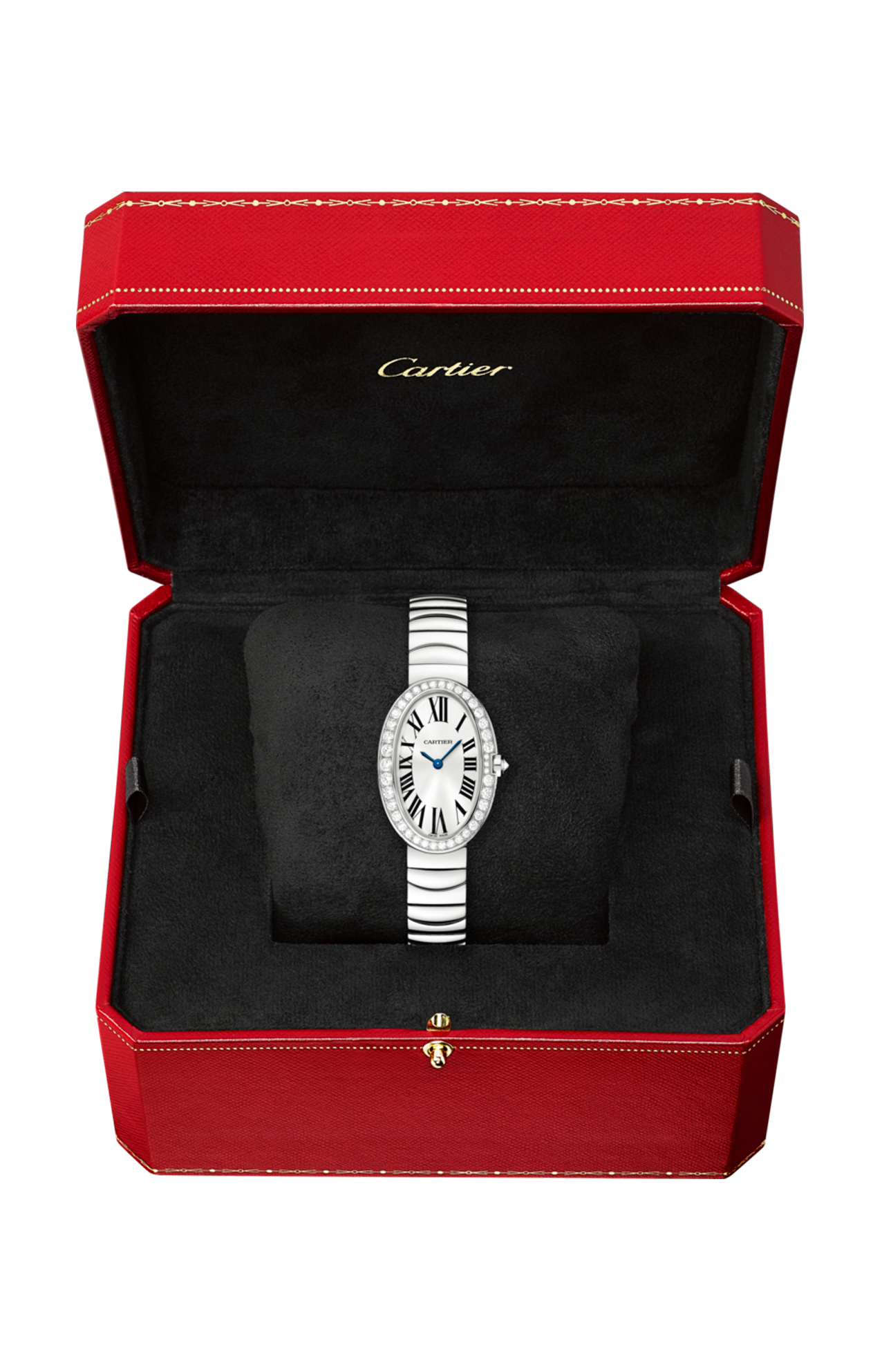 BAIGNOIRE WATCH, SMALL MODEL SMALL MODEL, RHODIUMIZED 18K WHITE GOLD, DIAMONDS - WB520006