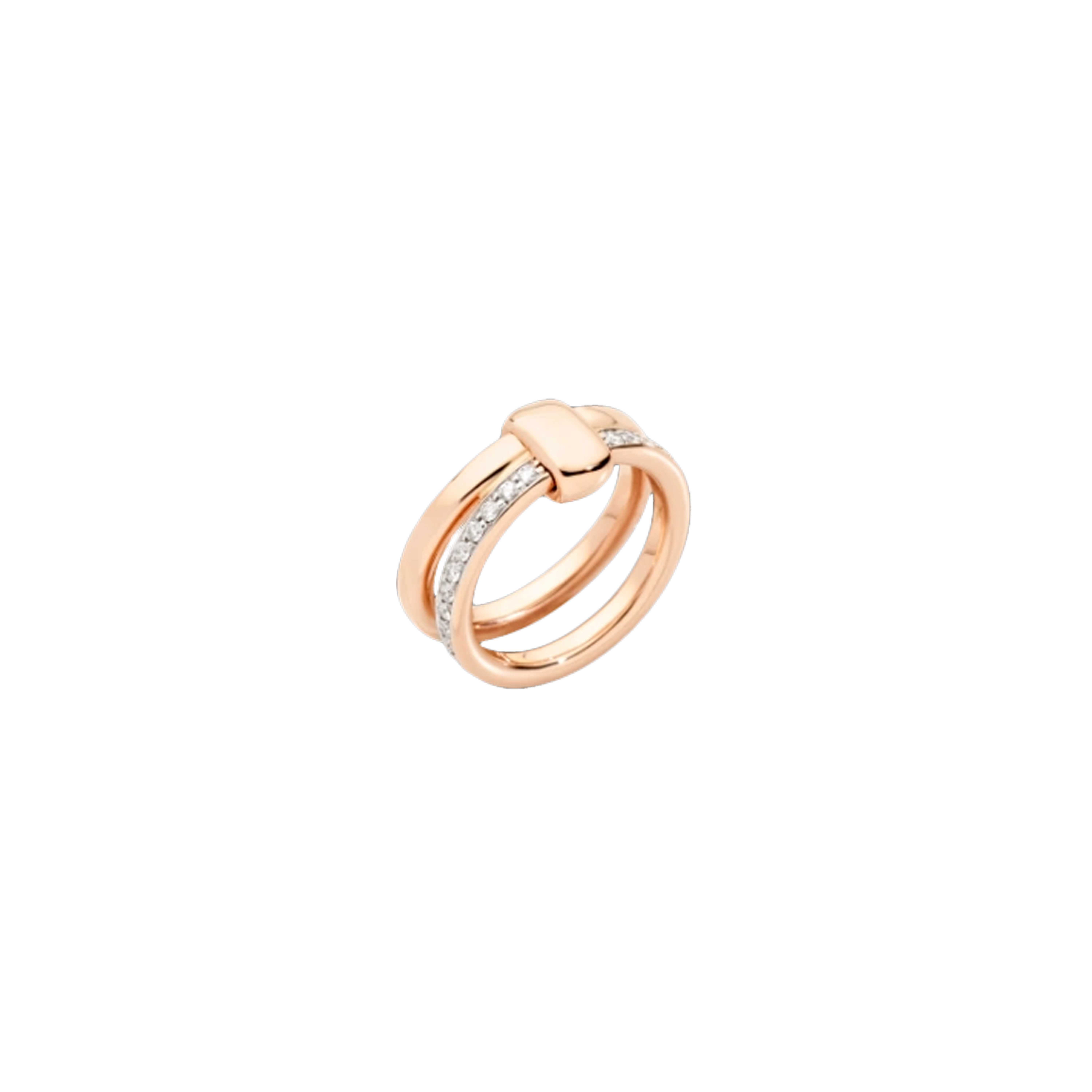 ANELLO A FASCIA ICONICA IN ORO ROSA E DIAMANTI A GIRO INTERO - A.C010/B9O7 - PAC0100O7WHRDB000