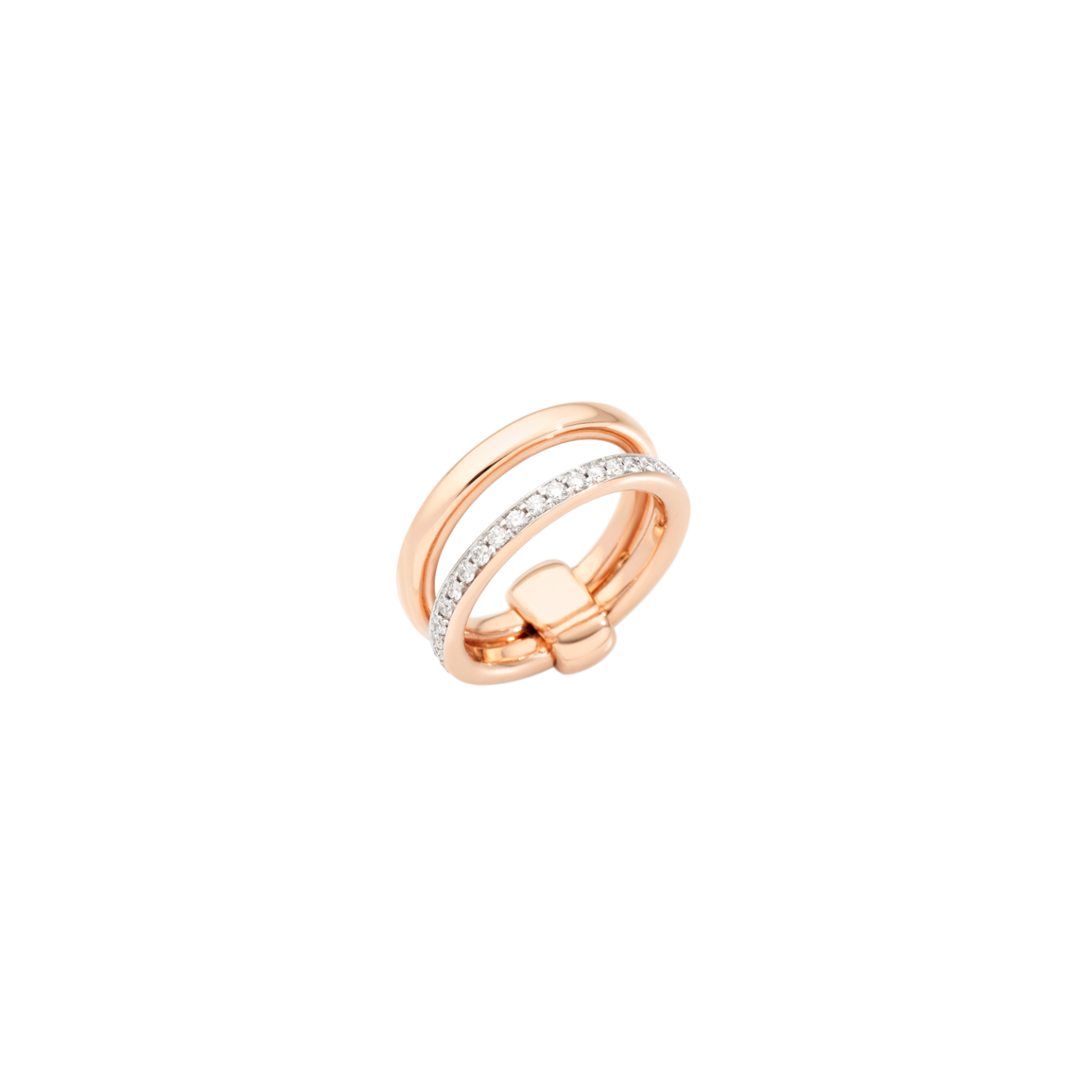 ANELLO A FASCIA ICONICA IN ORO ROSA E DIAMANTI A GIRO INTERO - A.C010/B9O7 - PAC0100O7WHRDB000