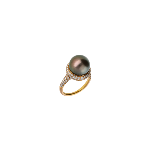 ANELLO IN ORO ROSA CON PERLA THAITI E DIAMANTI - VR08813DPNP