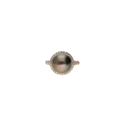 ANELLO IN ORO ROSA CON PERLA THAITI E DIAMANTI - VR08813DPNP