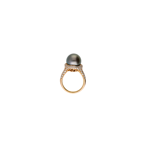 ANELLO IN ORO ROSA CON PERLA THAITI E DIAMANTI - VR08813DPNP