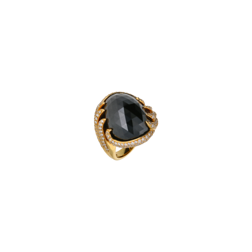 ANELLO IN ORO ROSA CON ONICE E DIAMANTI - TR7464D0XP