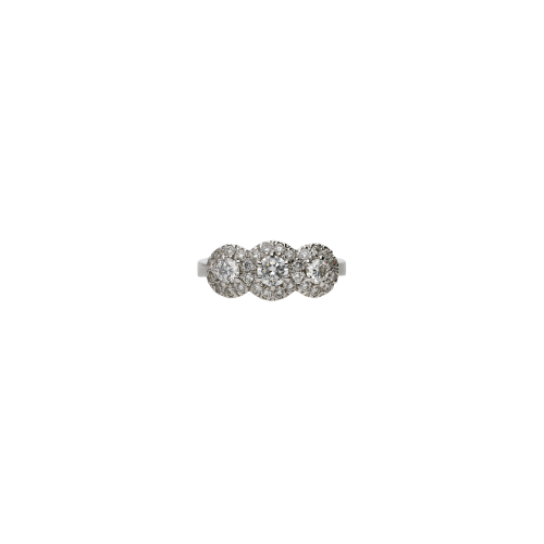 ANELLO ROSETTE TRILOGY IN ORO BIANCO E DIAMANTI - CA065W