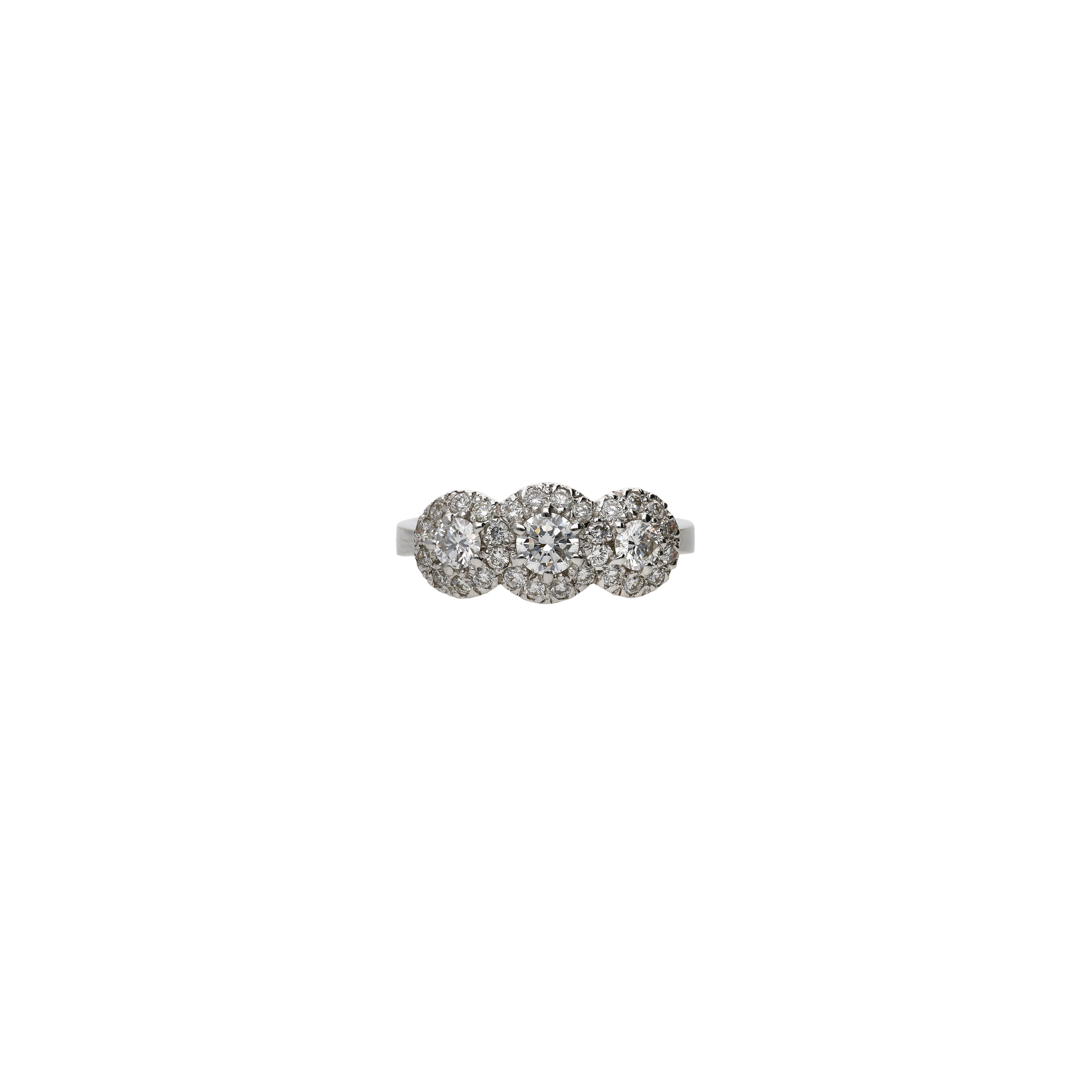 ANELLO ROSETTE TRILOGY IN ORO BIANCO E DIAMANTI - CA065W