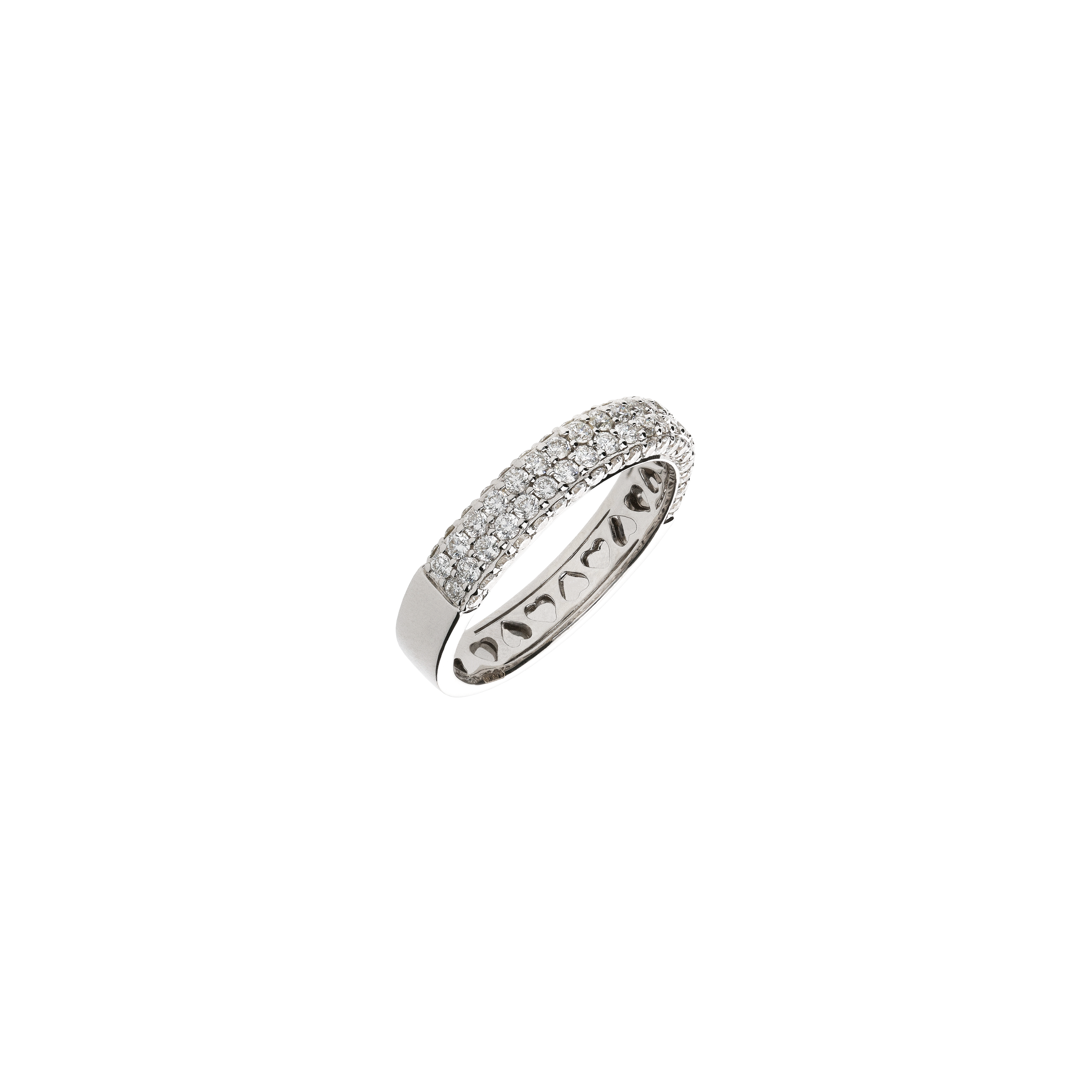 ANELLO IN ORO BIANCO CON PAVÉ DI DIAMANTI MEZZO GIRO - LB-VR09516DW