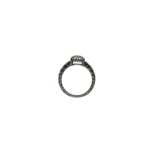 ANELLO IN ORO NERO CON DIAMANTI BIANCHI E DIAMANTI BROWN - LB-VR22528DBDBW