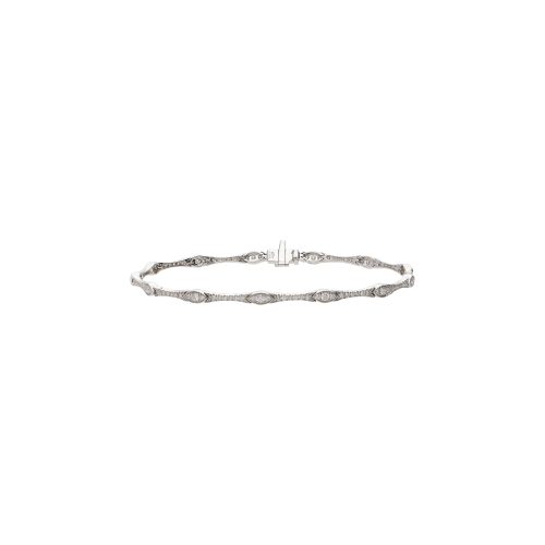 BRACCIALE TENNIS FANTASIA IN ORO BIANCO CON DIAMANTI - VB21852DW