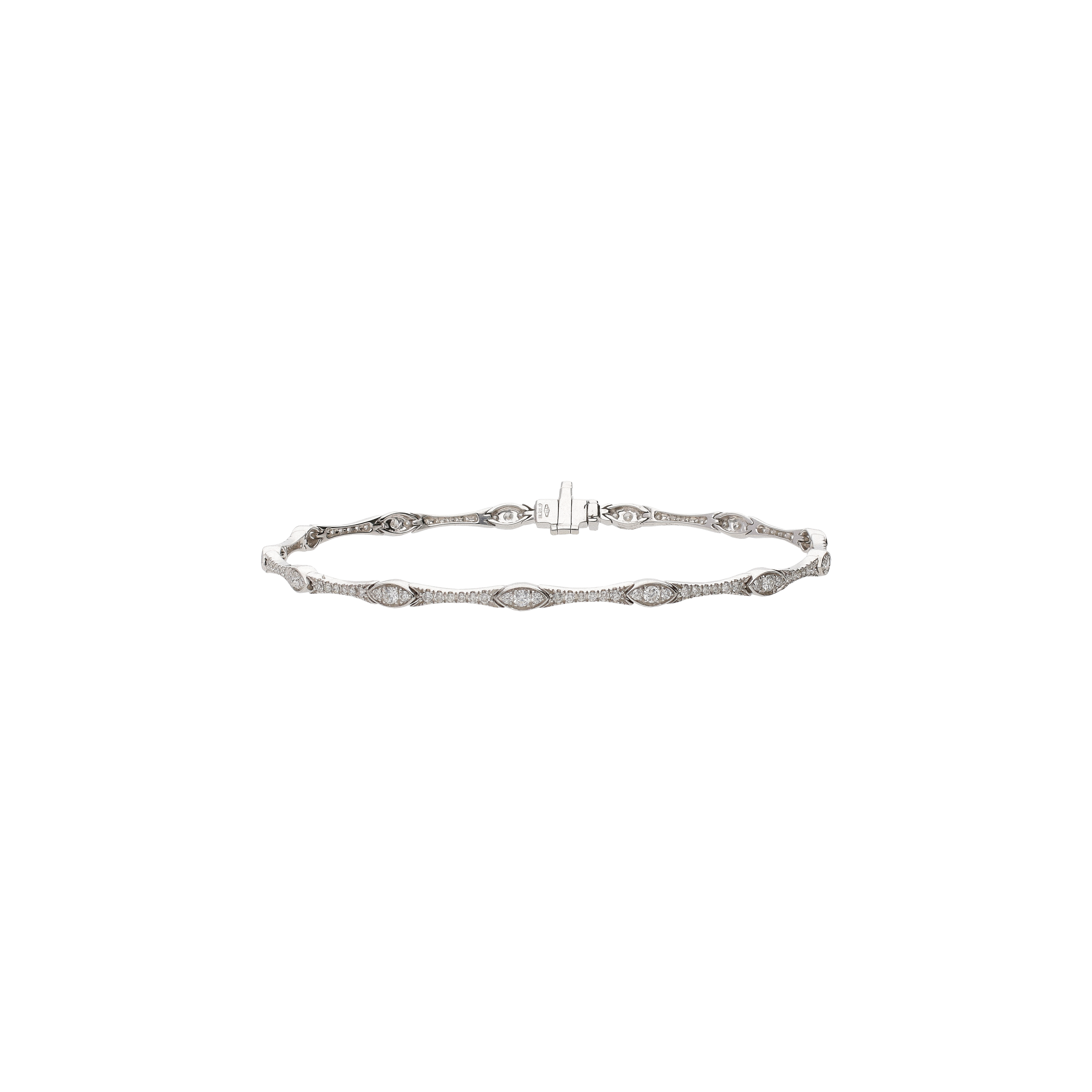 BRACCIALE TENNIS FANTASIA IN ORO BIANCO CON DIAMANTI - VB21852DW