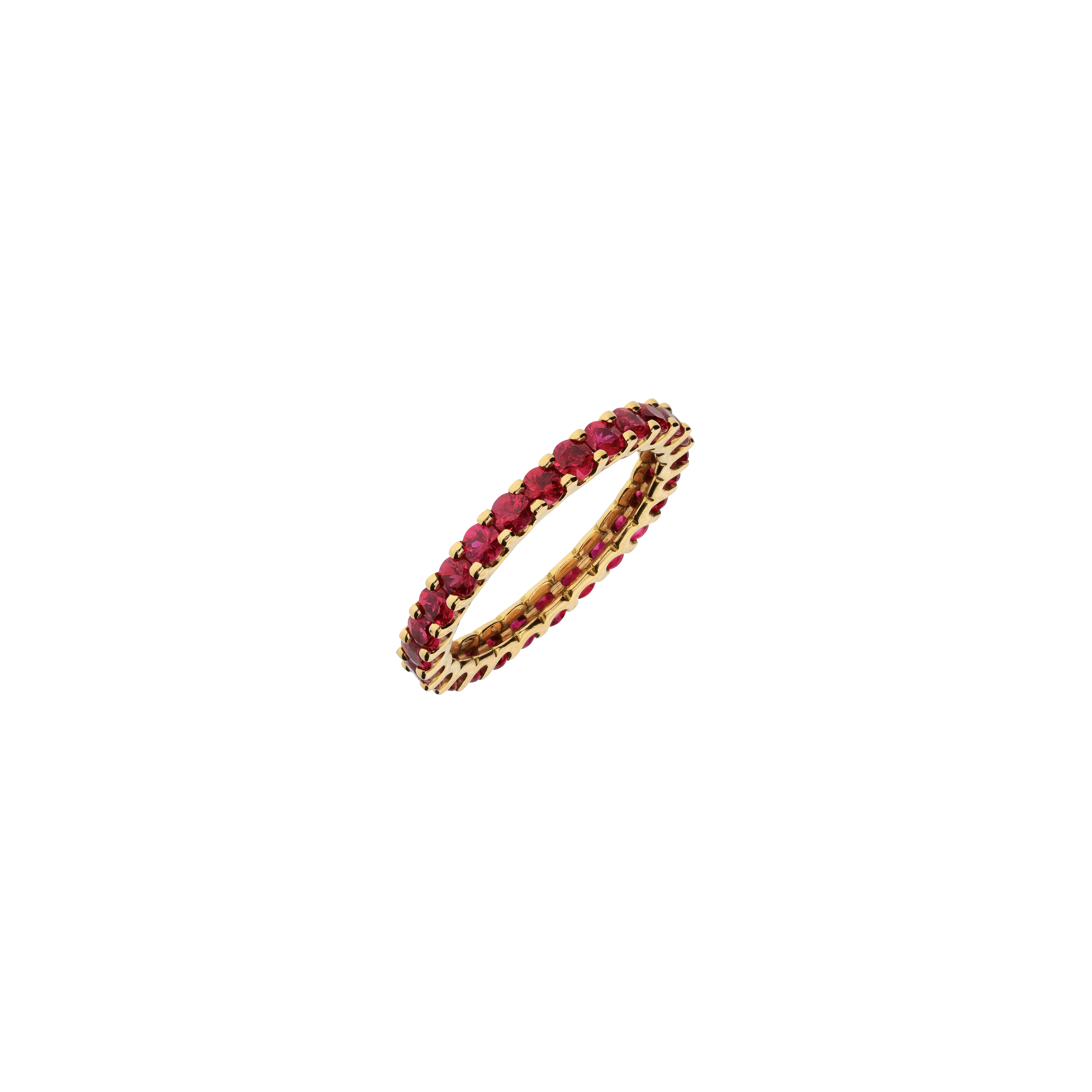 ANELLO VERETTA IN ORO ROSA CON RUBINI - VE29RB/771