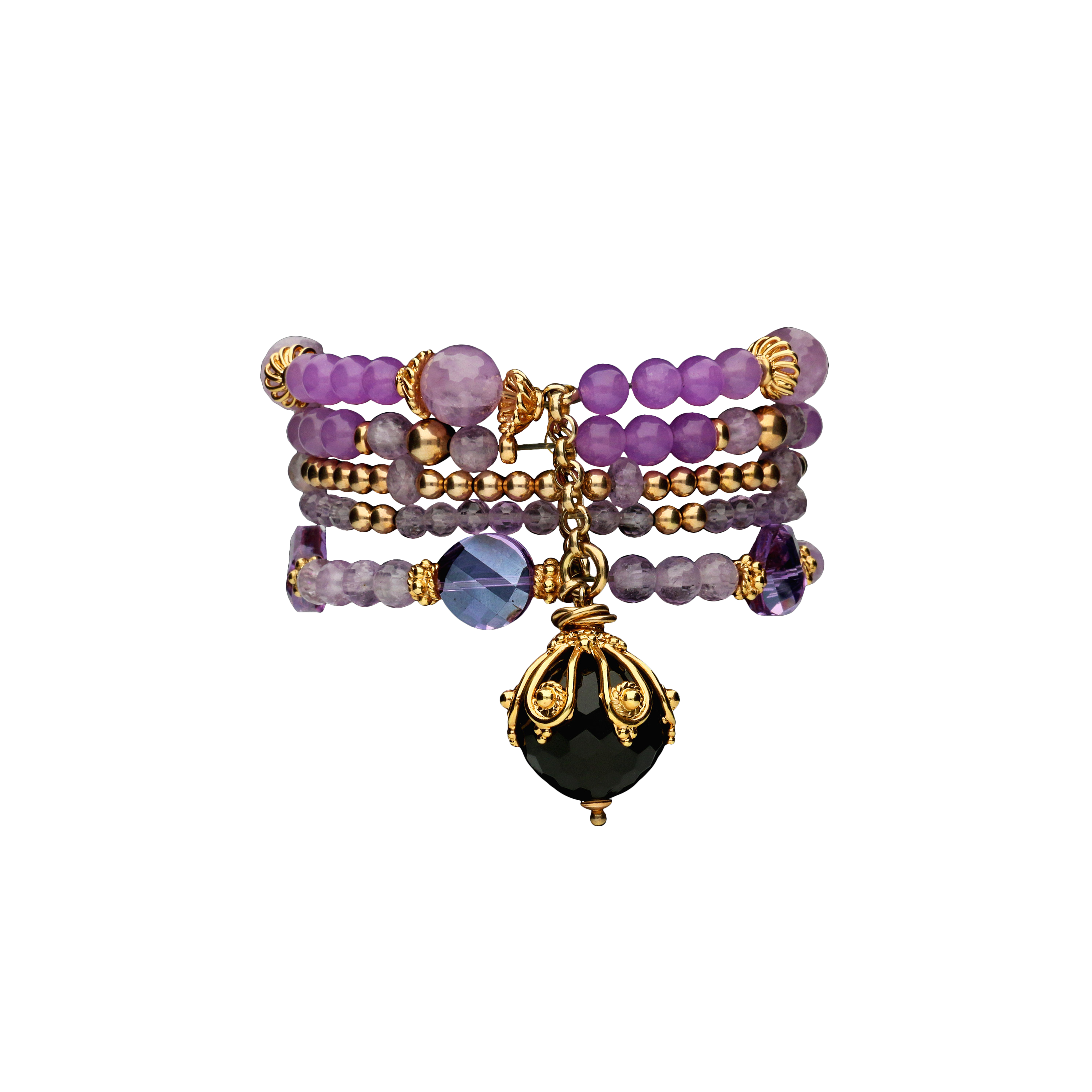 Bracciale iin argento rosè con pietre dure