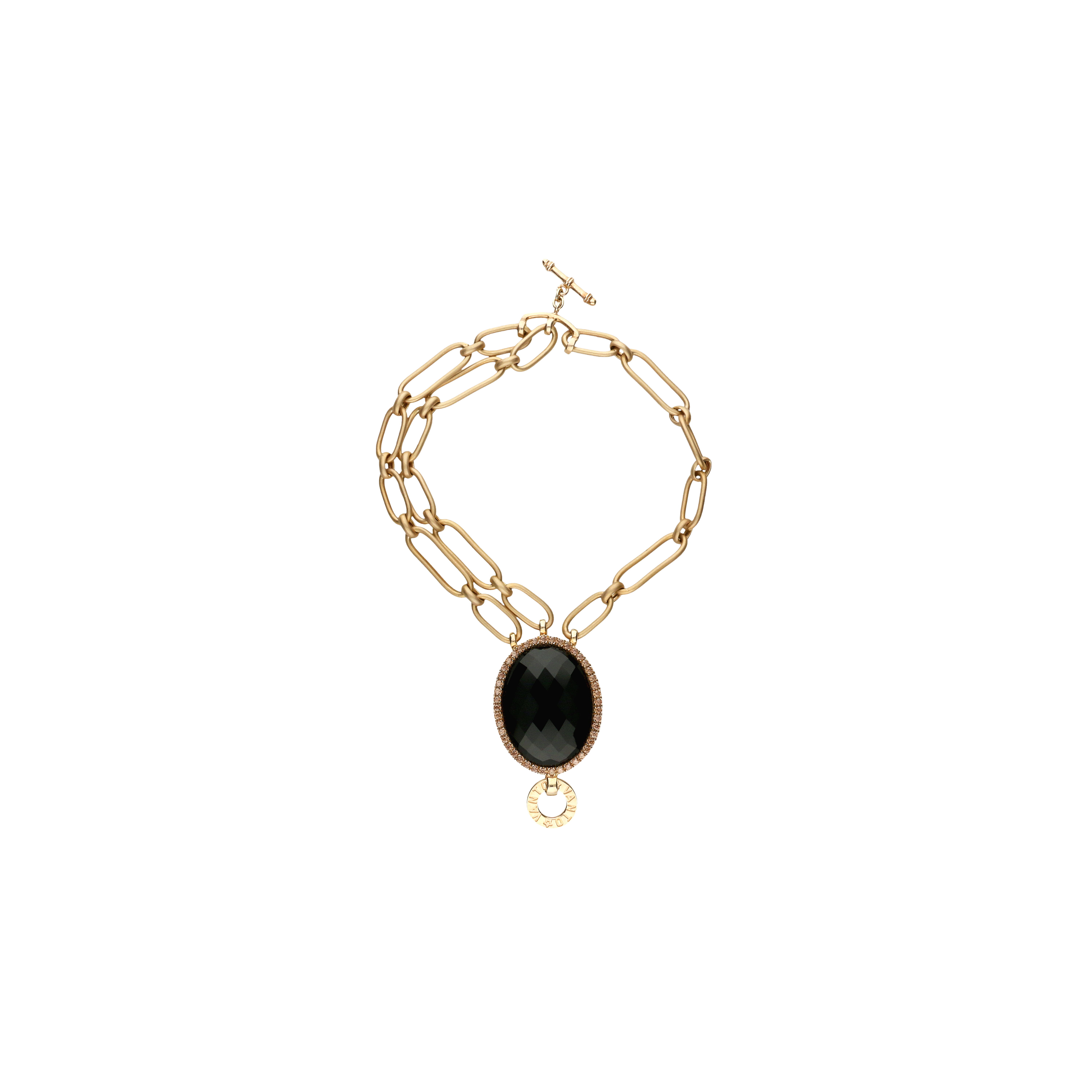 BRACCIALE IN ARGENTO ROSÉ CON ONICE PENDENTE E DIAMANTI BROWN - BR2072AG