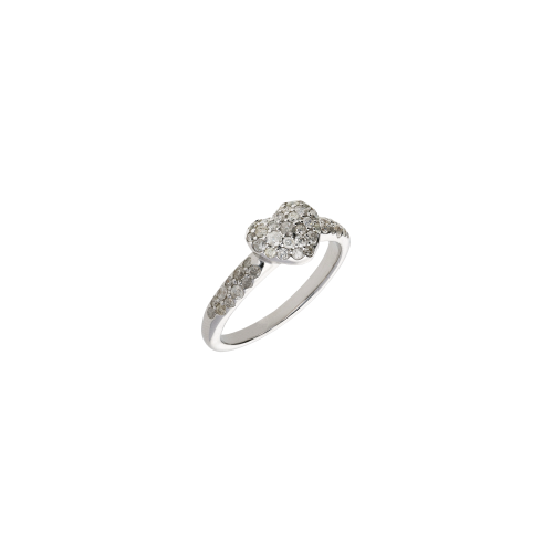 ANELLO CUORE IN ORO BIANCO CON PAVÈ DI DIAMANTI ICE - VR24854DIW