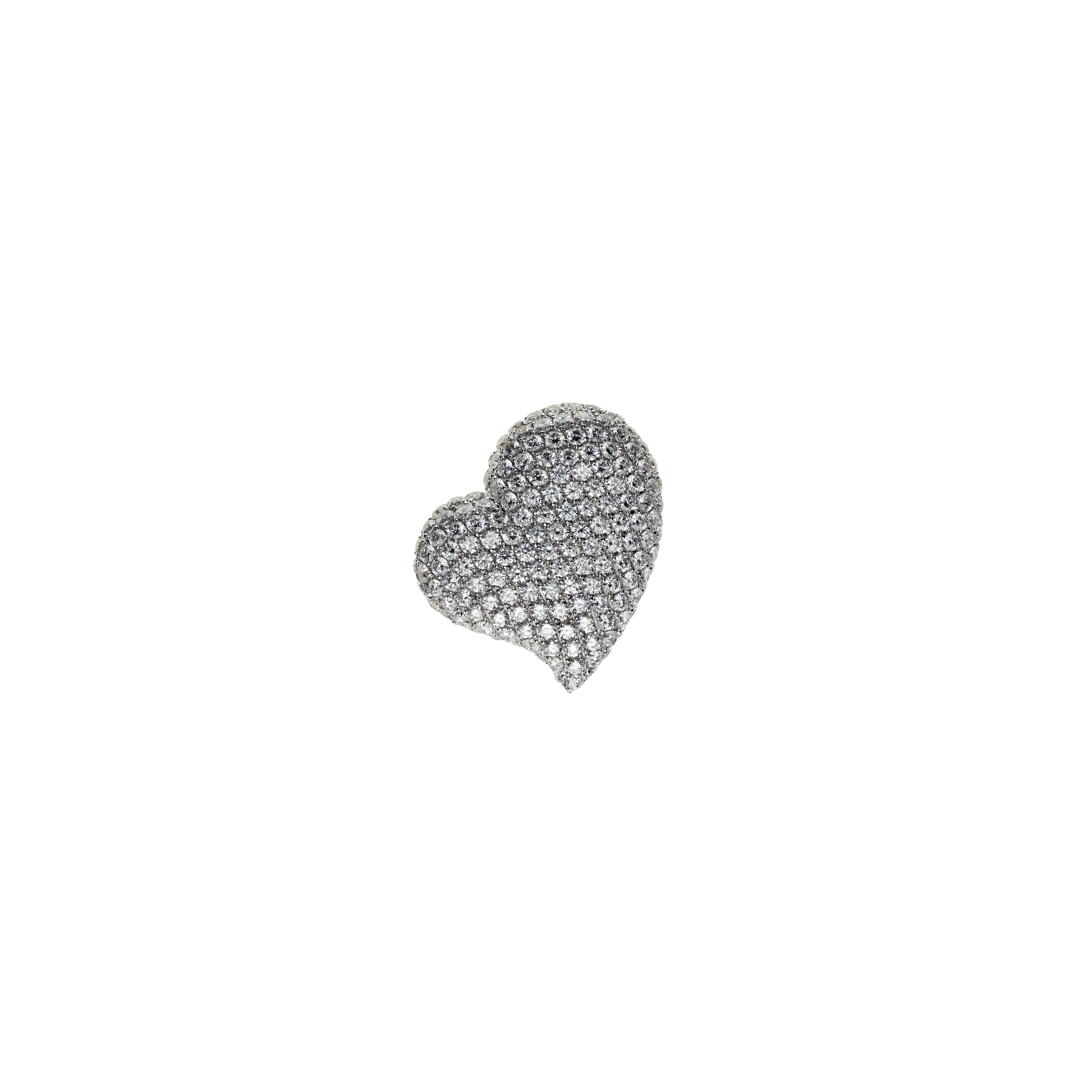 CIONDOLO CUORE IN ORO BIANCO CON PAVÈ DI DIAMANTI - MP3761DW