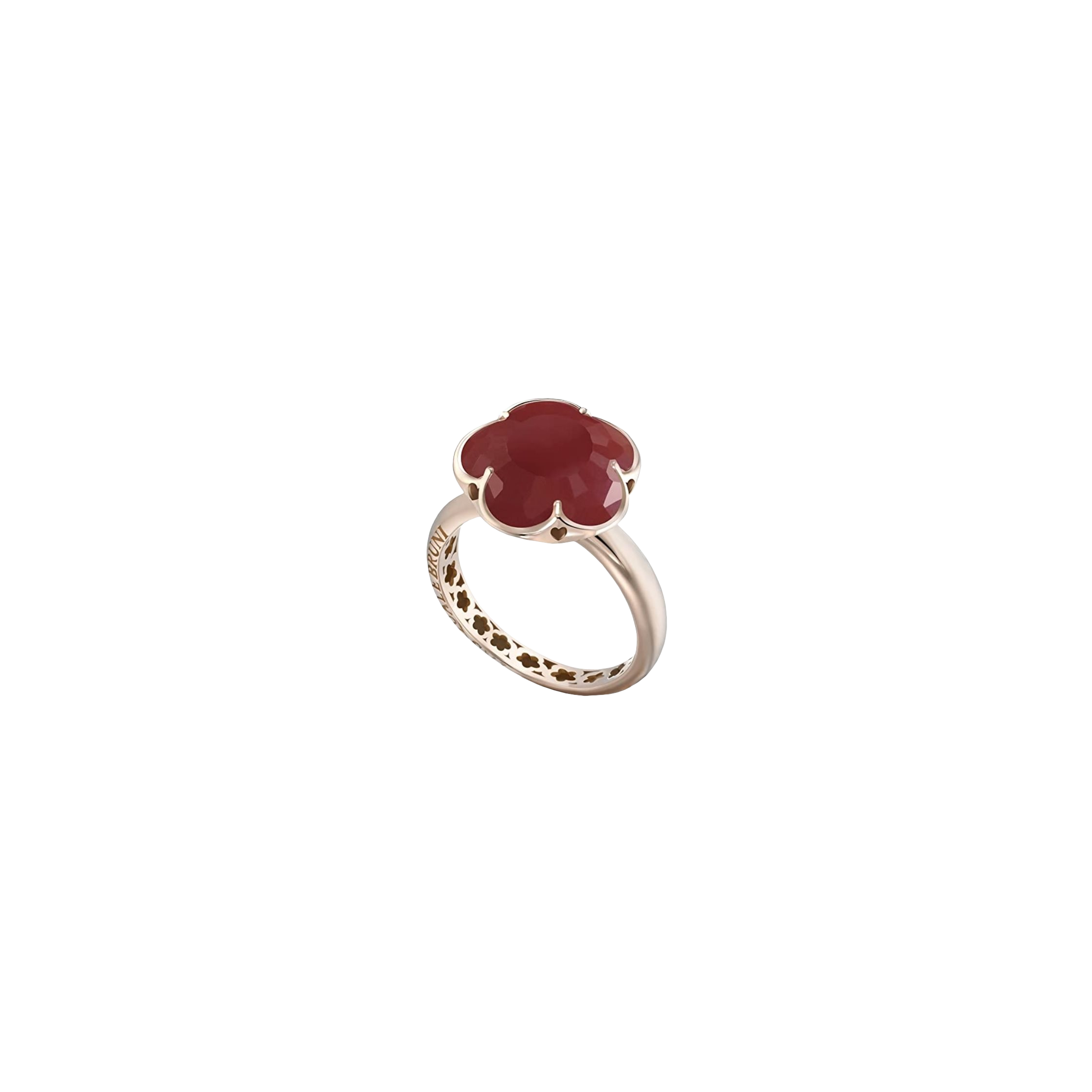 ANELLO BON TON IN ORO ROSA E CORNIOLA - 15041R - 15041R