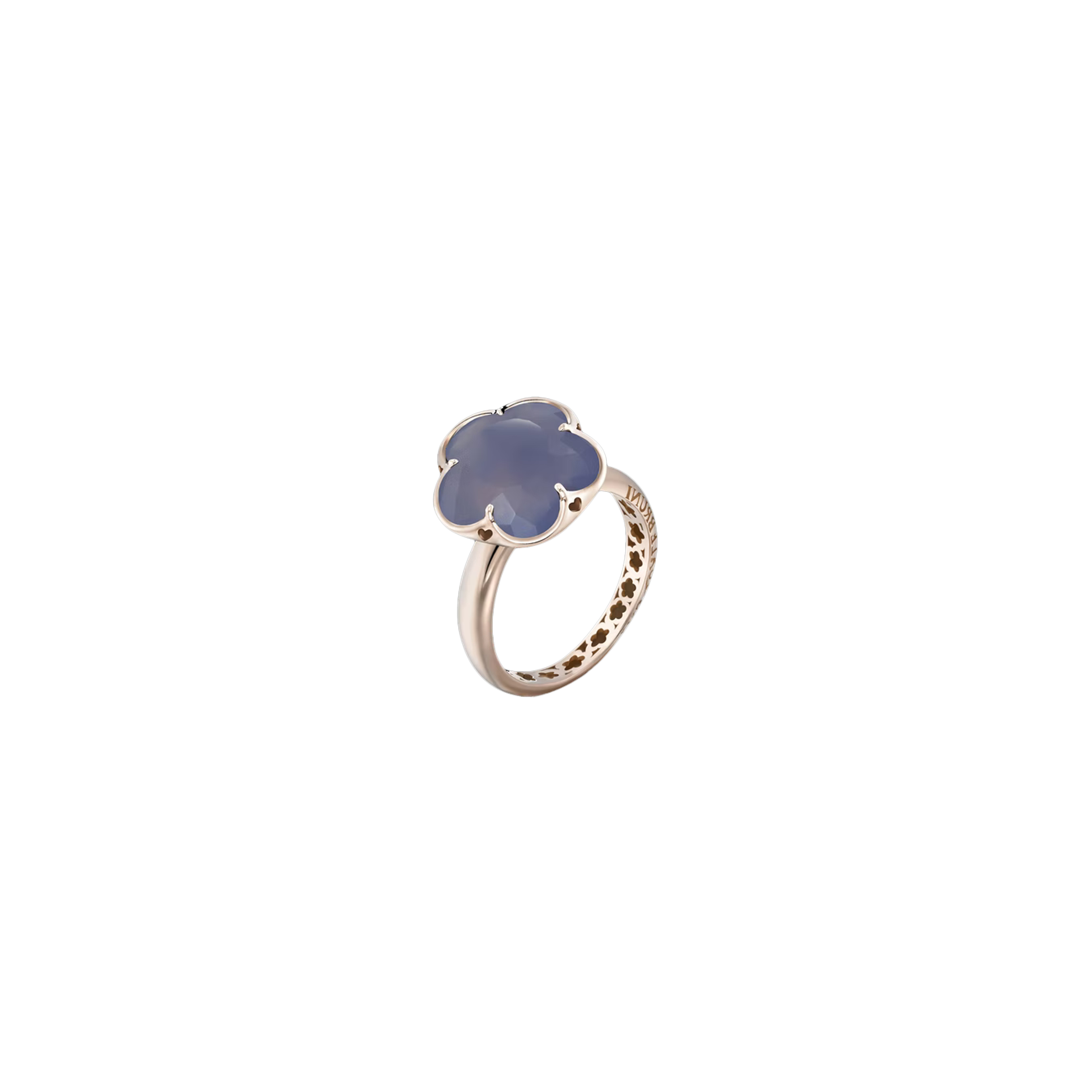 ANELLO BON TON IN ORO ROSA E CALCEDONIO - 15054R - 15054R