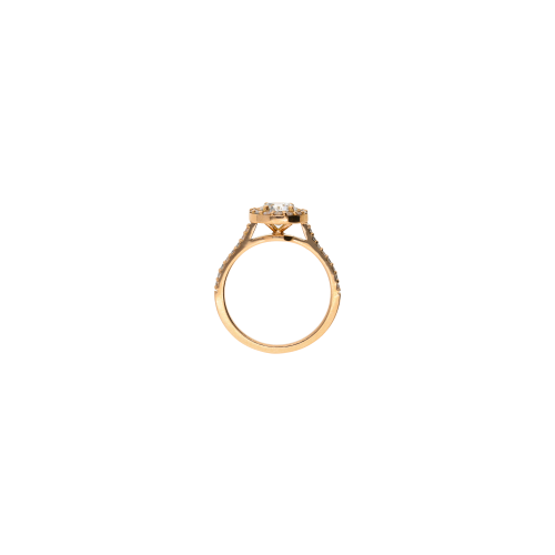 ANELLO SOLITARIO IN ORO ROSA CON DIAMANTE CENTRALE CERTIFICATO - BAAN249