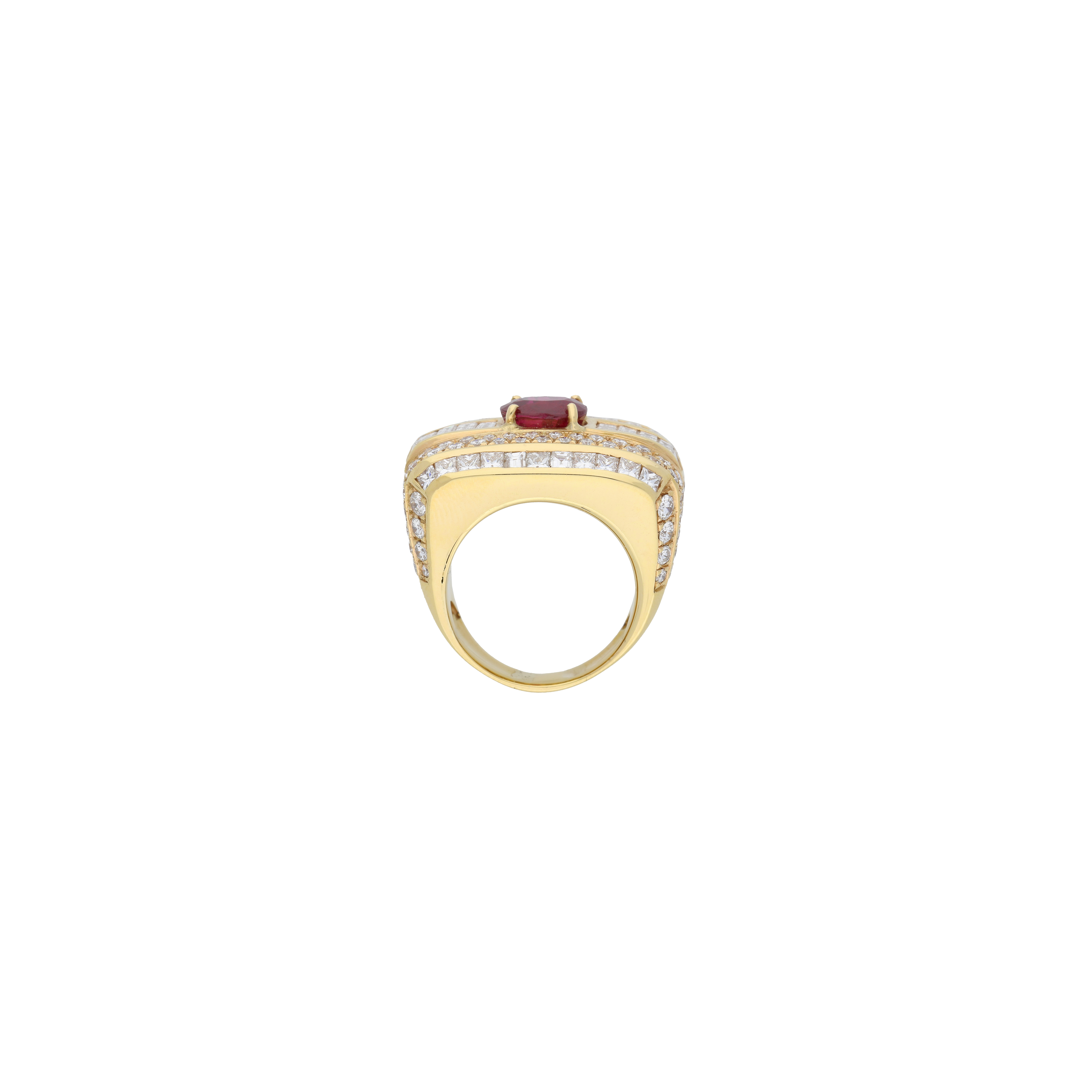 ANELLO IN ORO ROSA CON RUBINO E DIAMANTI - BAAN516