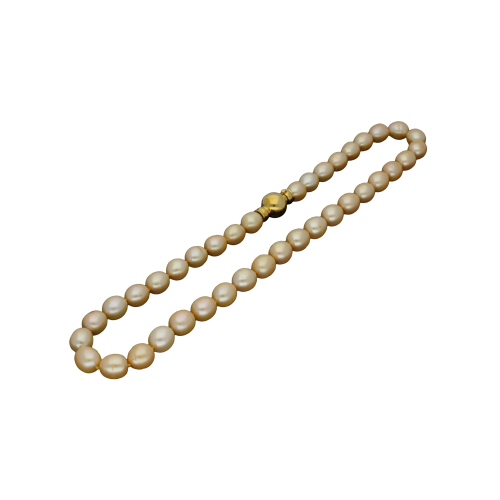 Collana di perle Gold diametro 9 - 9,5 con chiusura in oro giallo - BAC034